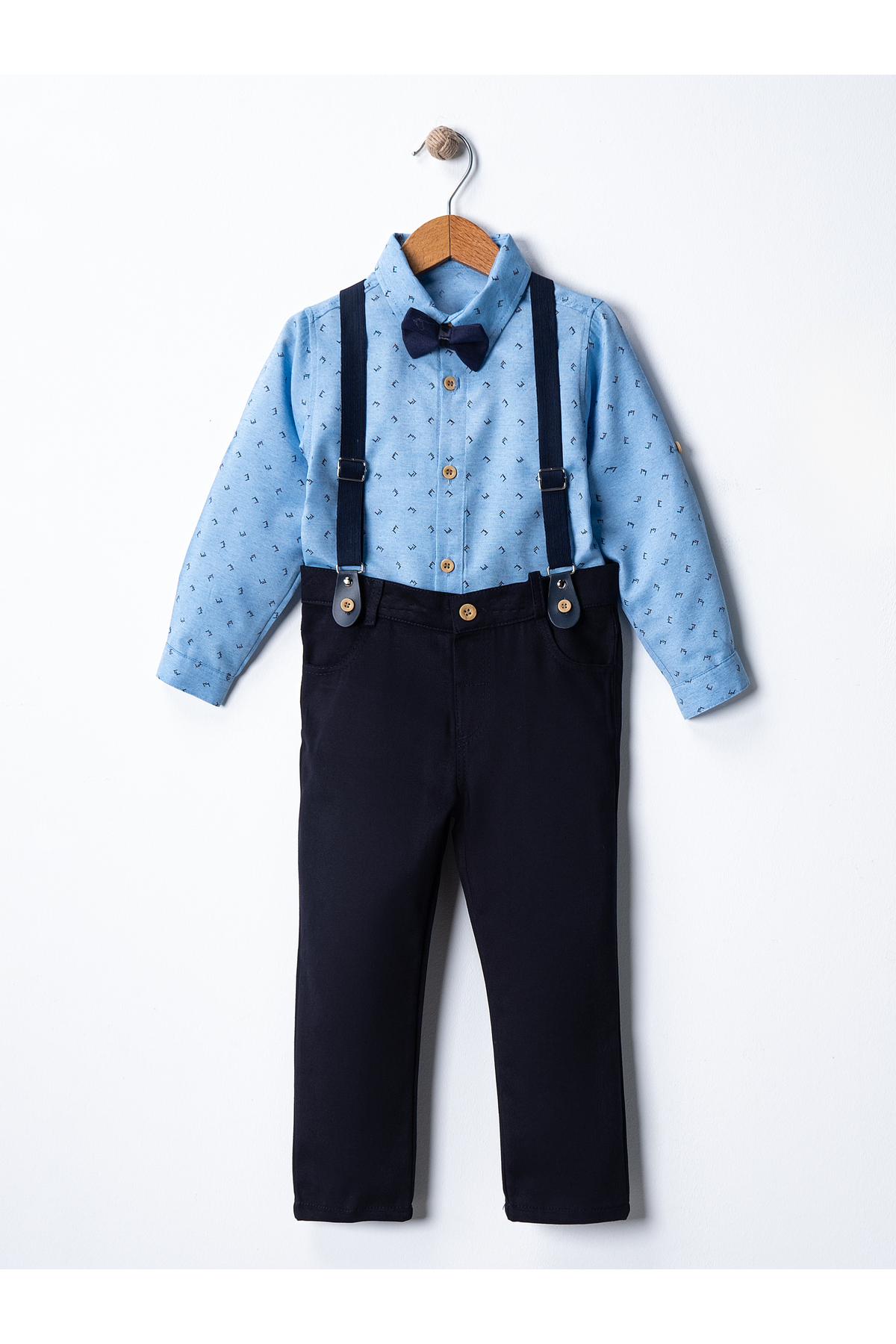 Çelix Kids Bebek&Çocuk Salopet Takım Gömlek Pantolon Papyon fotoğrafı 2 (önizleme)