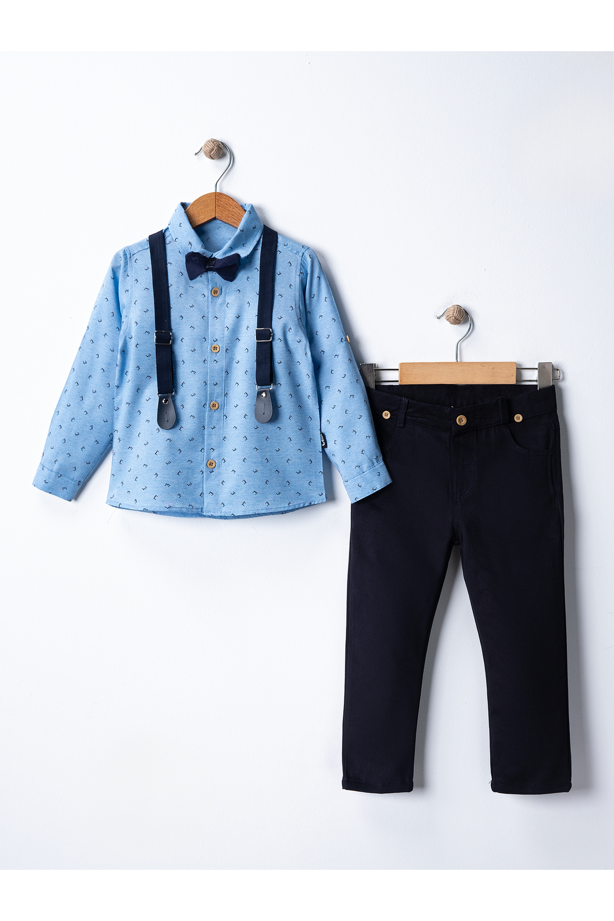 Çelix Kids Bebek&Çocuk Salopet Takım Gömlek Pantolon Papyon fotoğrafı 3 (önizleme)