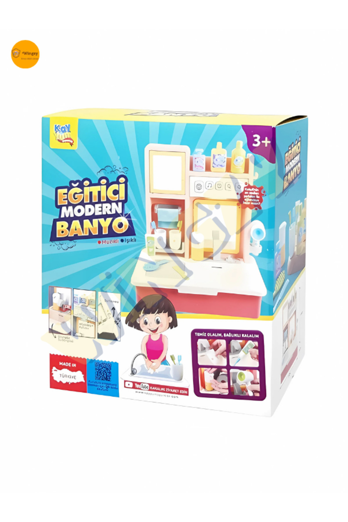 Eğitici Banyo Lavabo Pilli Pembe
