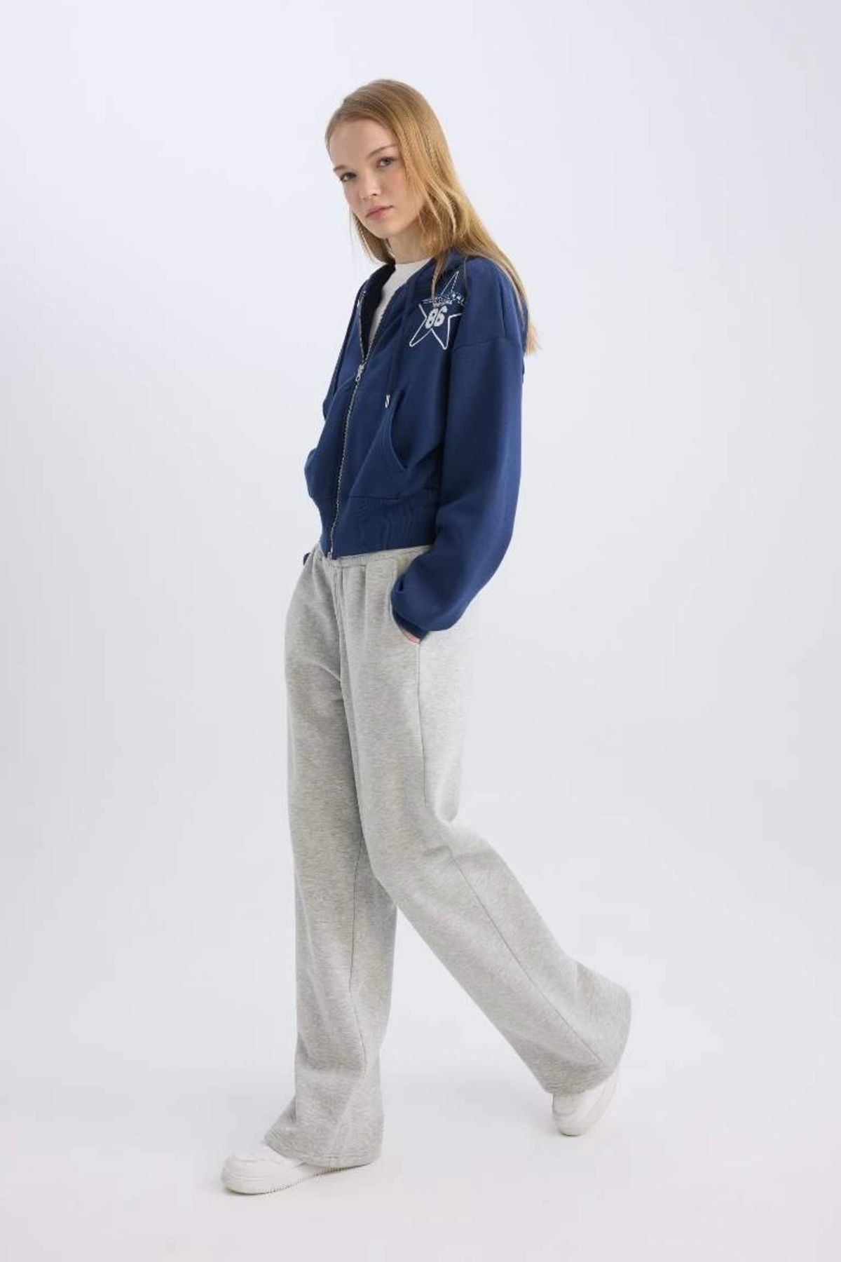 DeFacto-B3345 Pantaloni de trening Coool Wide Leg 4