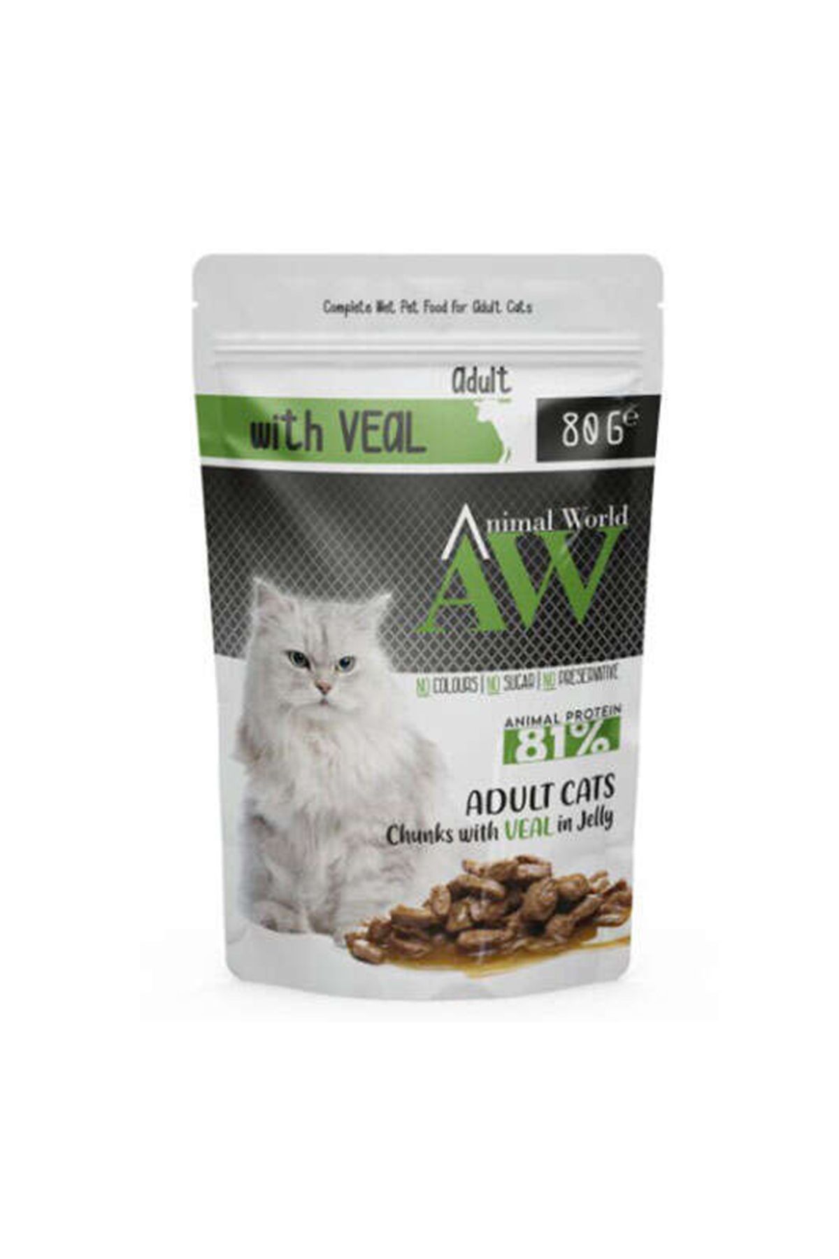 Animal World Biftekli Kedi Yaş Mama 80 Gr