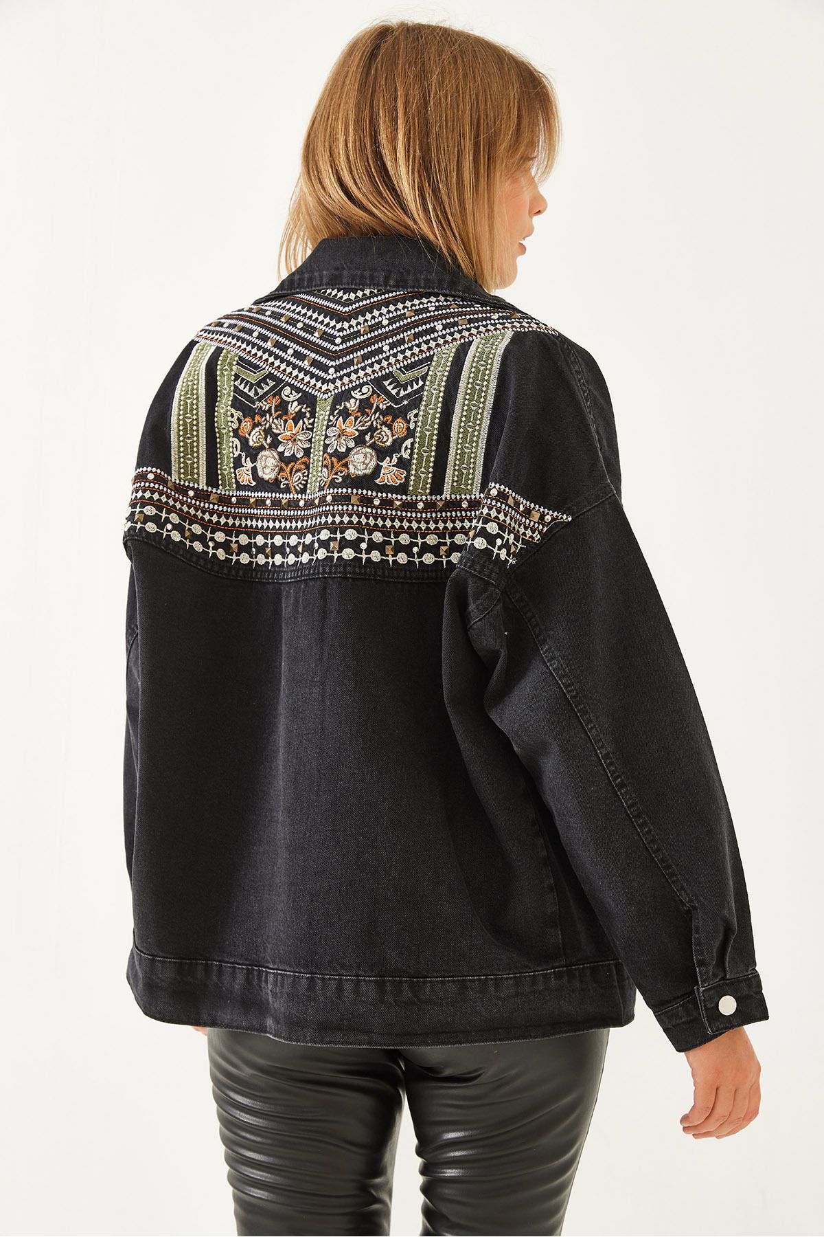 Bianco Lucci-Damen-Jeansjacke mit Stickerei und Steinstickerei 60351057 6