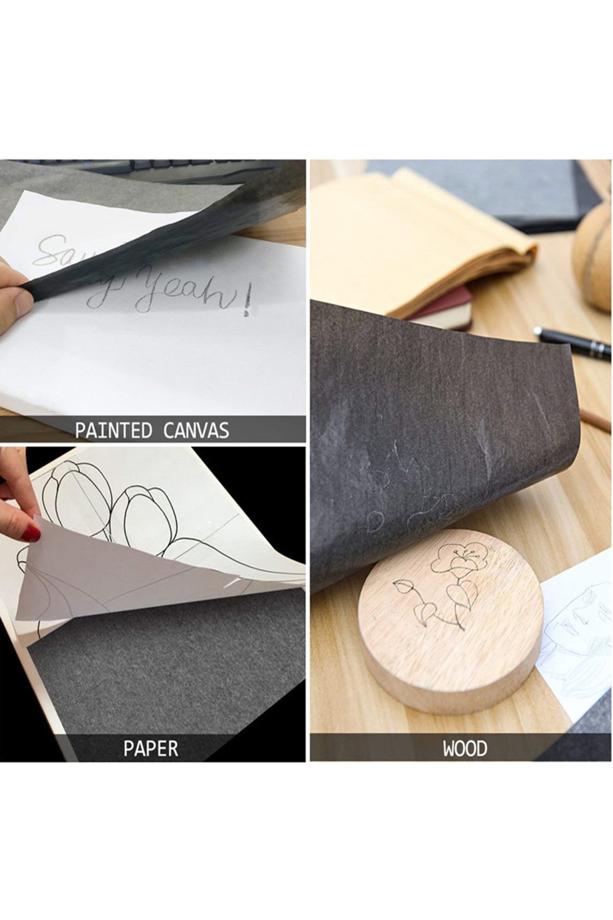Choice-A4 100sheets Copy Carbon Paper Reusable Image Paper Copy Paper Graphite Transfer Carbon Tracing P... 4