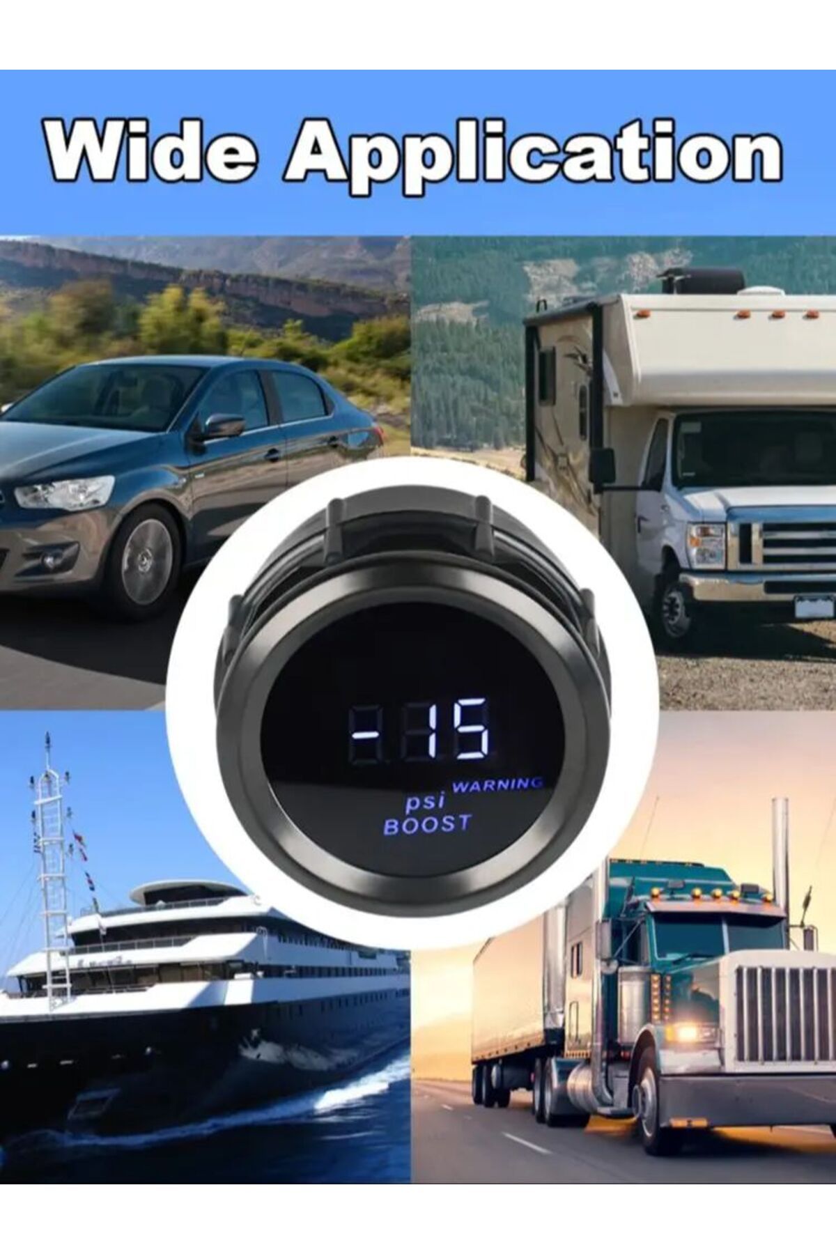 Choice-52mm Turbo Boost Meter with Boost Sensor Car Digital Gauge DC 12V Booster Gauge Kit for Car Truck... 7
