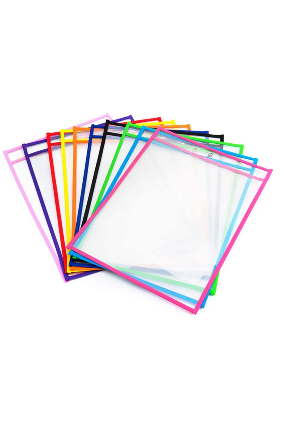 Choice-10x Transparent Reusable Dry Erase Pocket Write Wipe File Storage Bag Stationery 4
