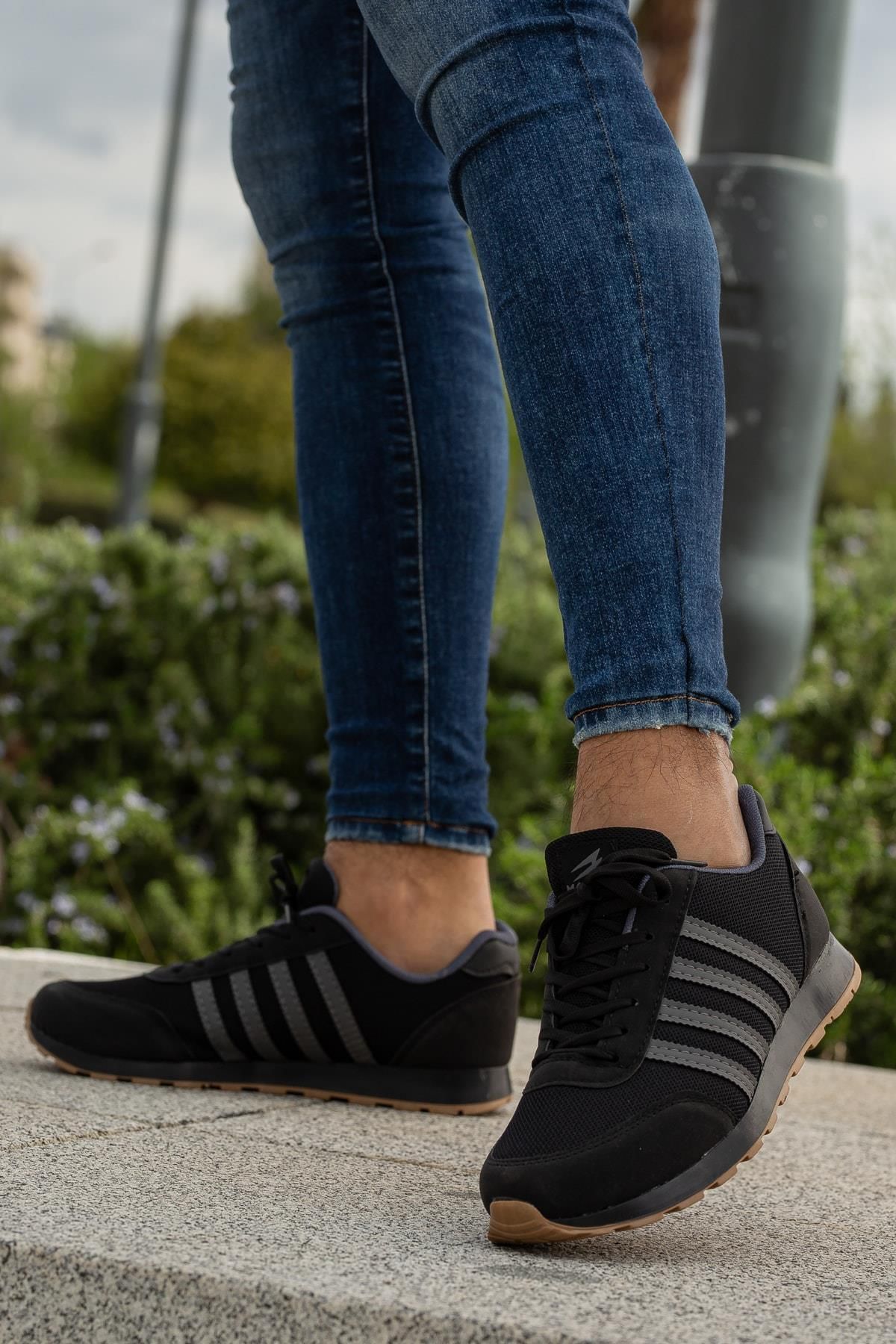Preux Erkek Günlük Rahat Taban Comfort Bağcıklı Hafif Esnek Yürüyüş File Sneaker Spor Ayakkabı
