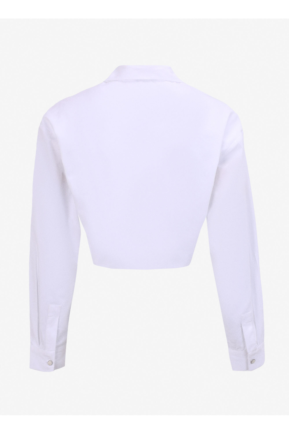 Mustang  Crop Gömlek Yaka Düz Beyaz Kadın Gömlek M4WL-GML-1910 - Görsel 2