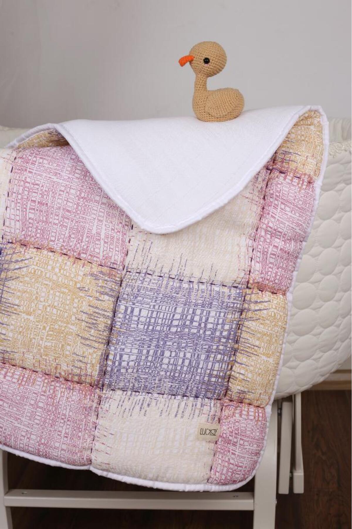 LUCKKA %100 Pamuk Bebek Müslin Yorgan - Oyun Matı El Işlemeli 70x100 Cm - Ztd100 fotoğrafı 2 (önizleme)