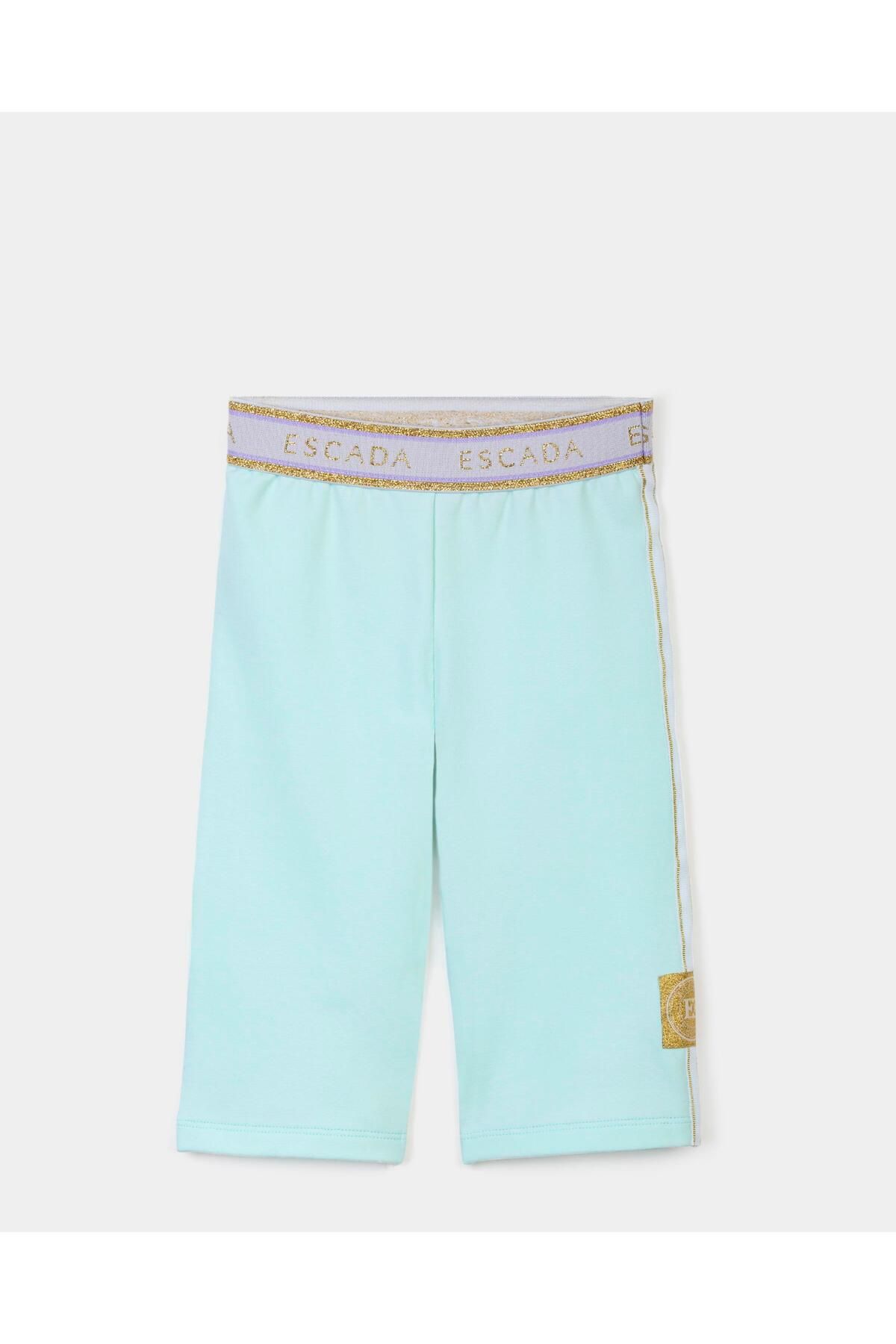 Escada-Stripe Detailed Turquoise Children's Trousers 1