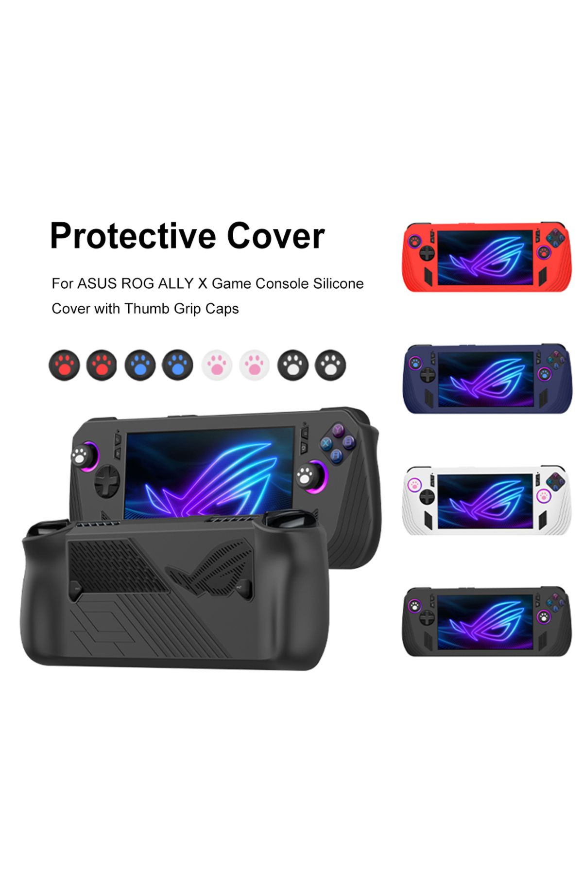 APWIKOGER-For ASUS ROG ALLY X Game Console Silicone Soft Protective Shell with Thumb Grip Caps Soft Protect... 4