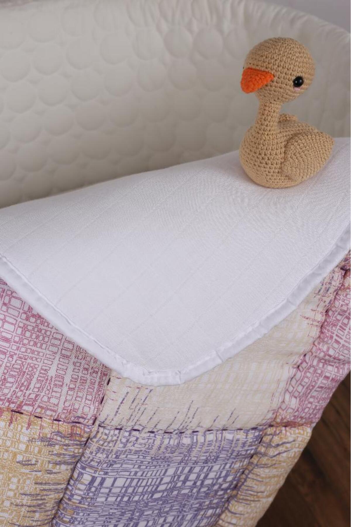 LUCKKA %100 Pamuk Bebek Müslin Yorgan - Oyun Matı El Işlemeli 70x100 Cm - Ztd100 fotoğrafı 3 (önizleme)