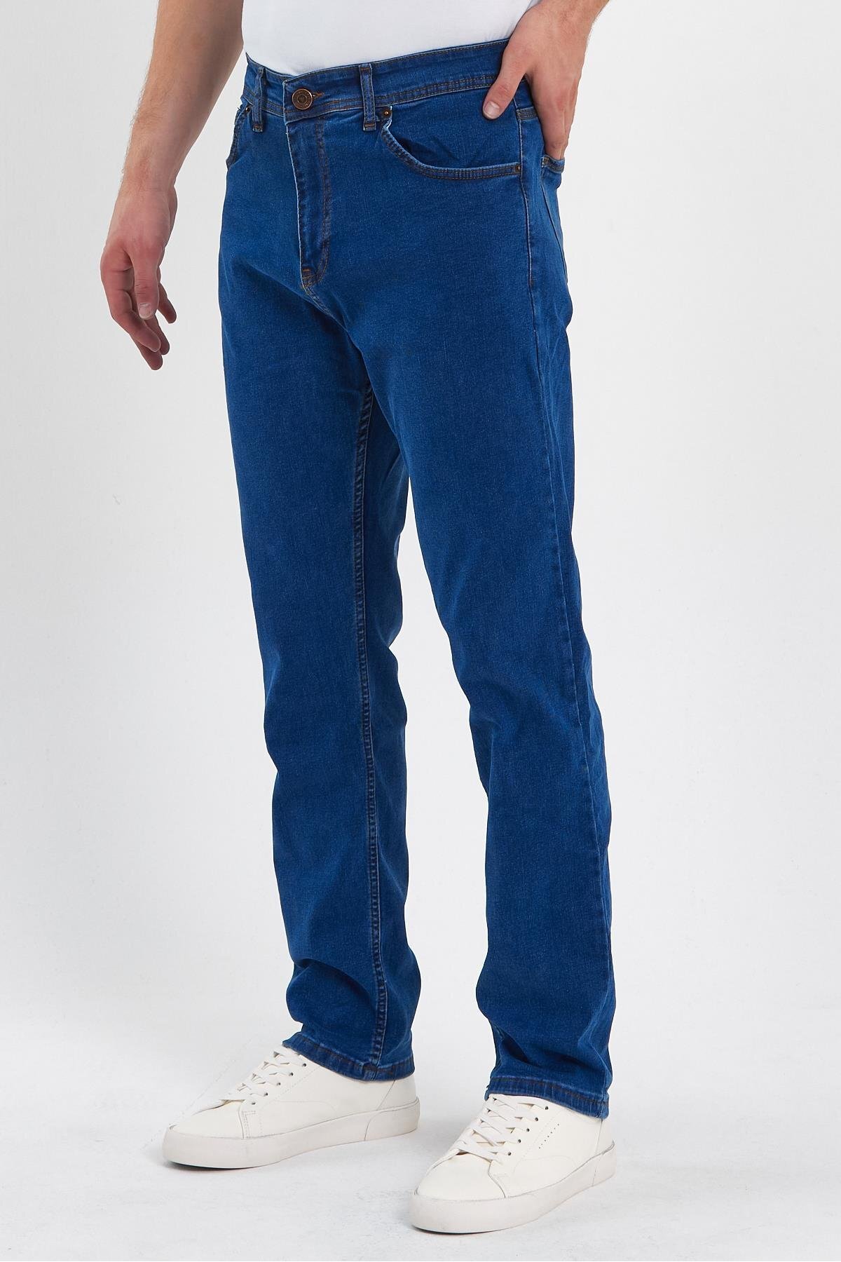 Genel Markalar  ERKEK FERMUARLI KLASİK DÜZ JEANS - Görsel 2