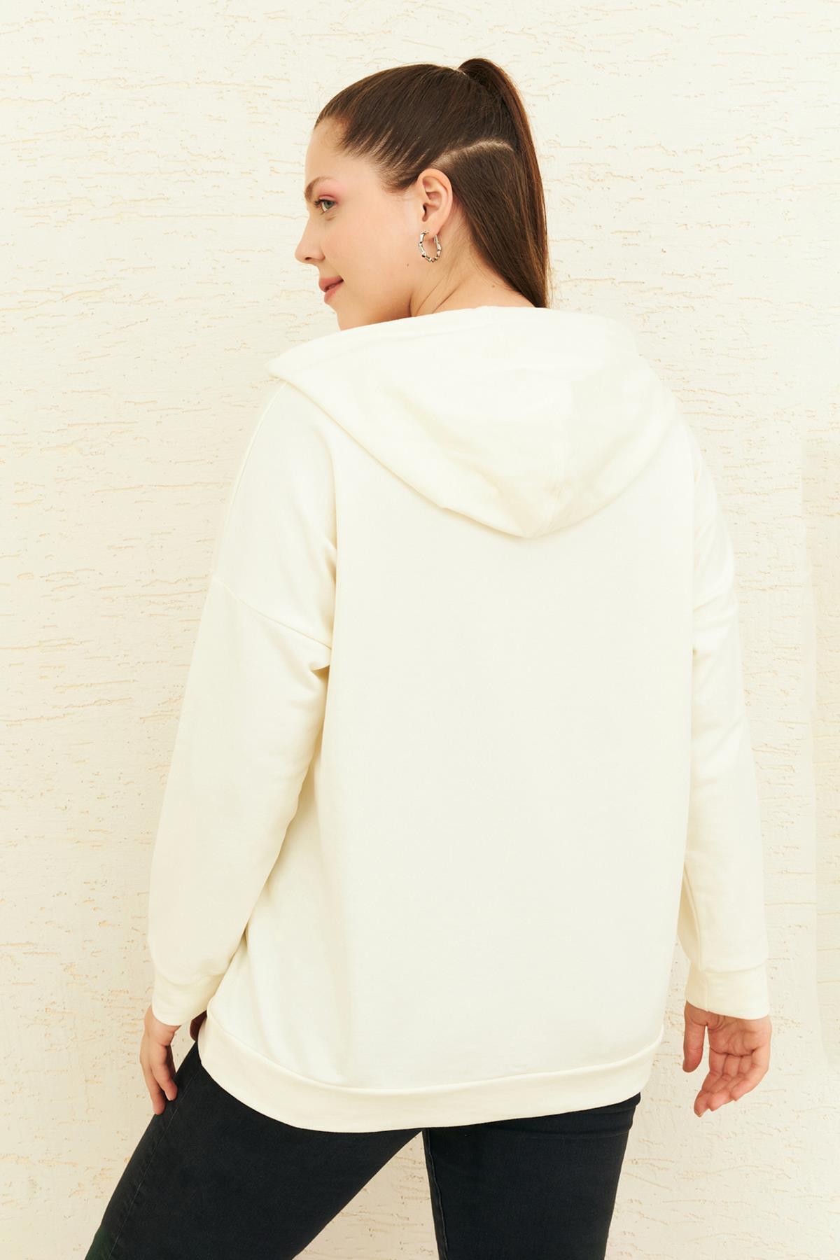 Curly  Kemik Kapüşonlu Sweatshırt - Görsel 4