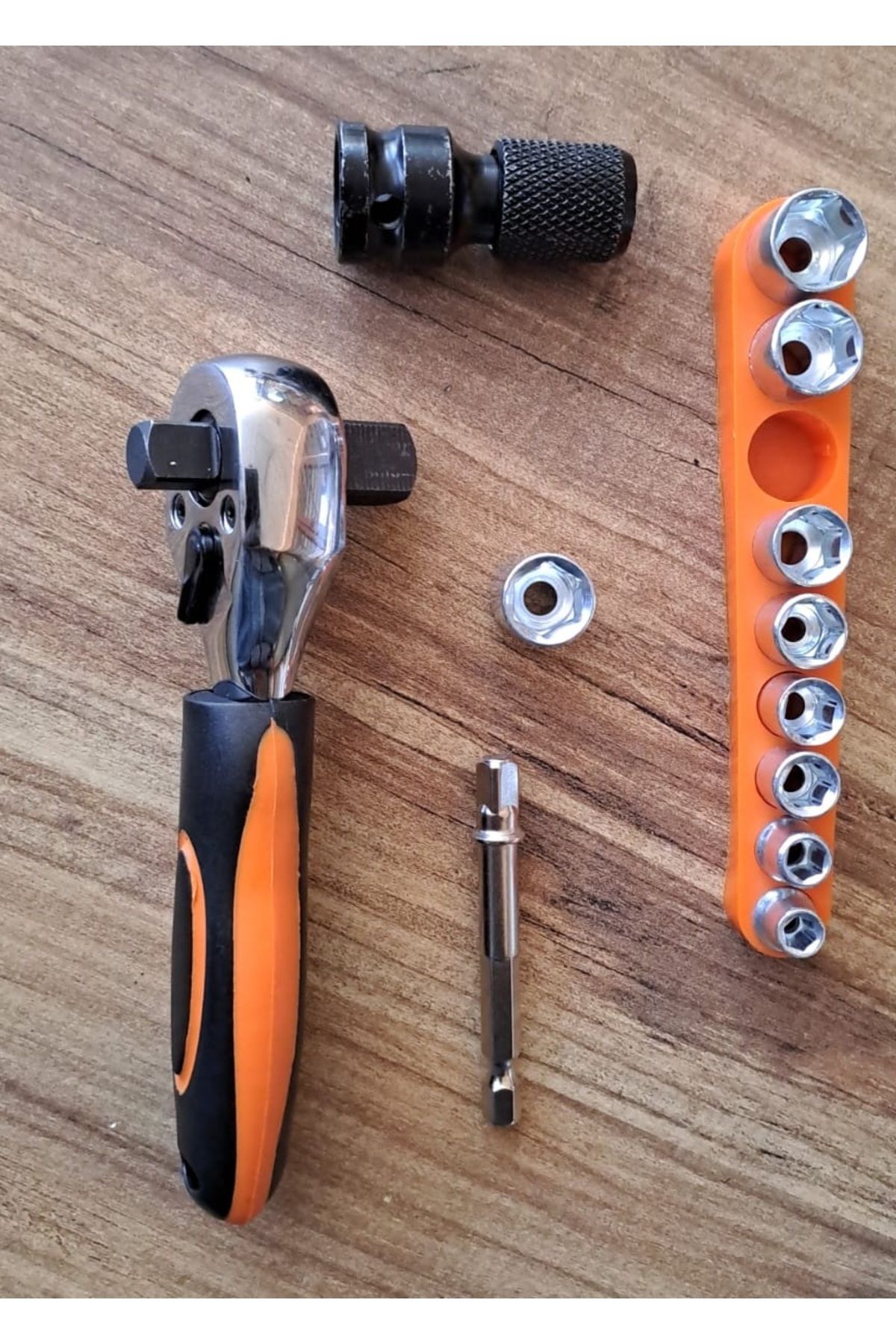 Depolife-12 Pieces Functional Socket Wrench Set - 1/2 and 3/4 Ratchet Sleeve with Nut Removal Adapter 2