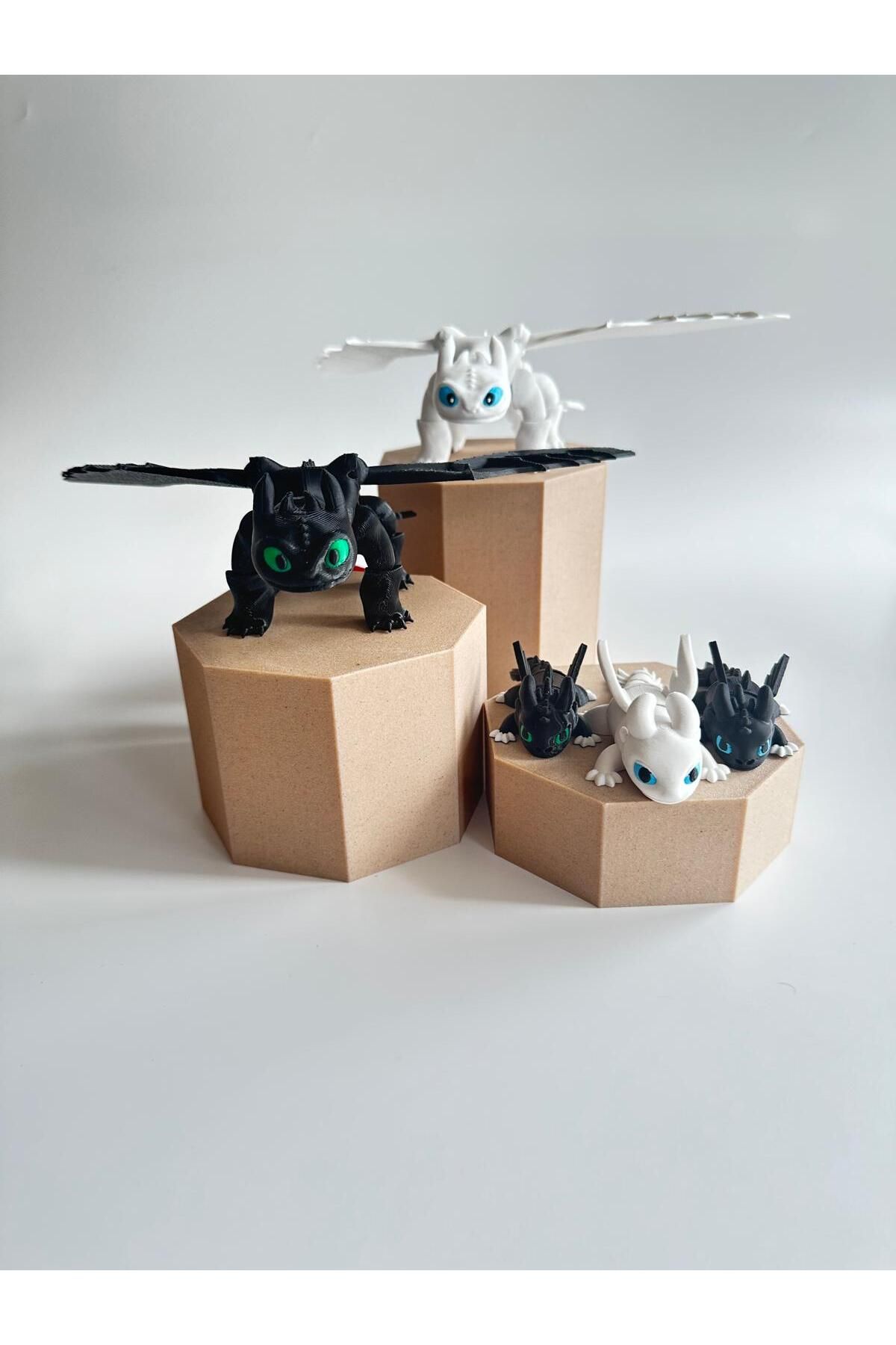 R&D Robotics-Your Toothless Dragon - How to Train Family Figure Set, Fury of Light and Cubs 2