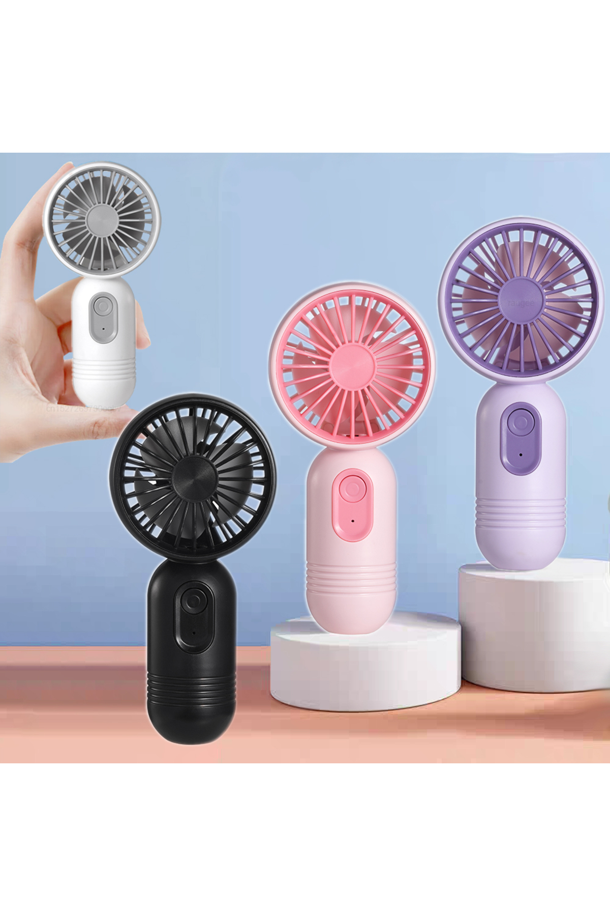 Simple Mini Handheld Fan BAIHUAN Mini Portable Handheld Fan Small Pocket Fan USB Rechargeable ...