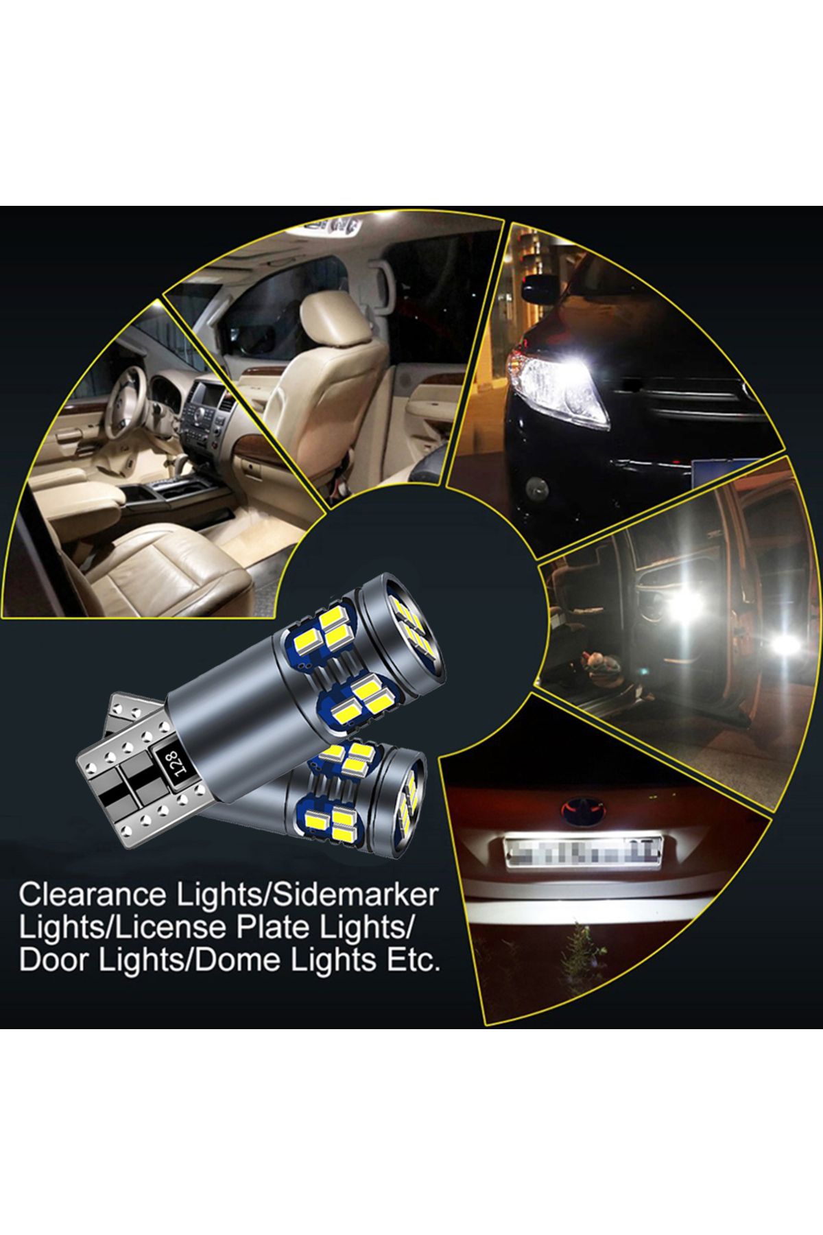 Choice-2Pcs T10 LED Car Blubs For Volkswagen VW Nivus 2020 2021 2022 2023 Car License Plate Interior Par... 7