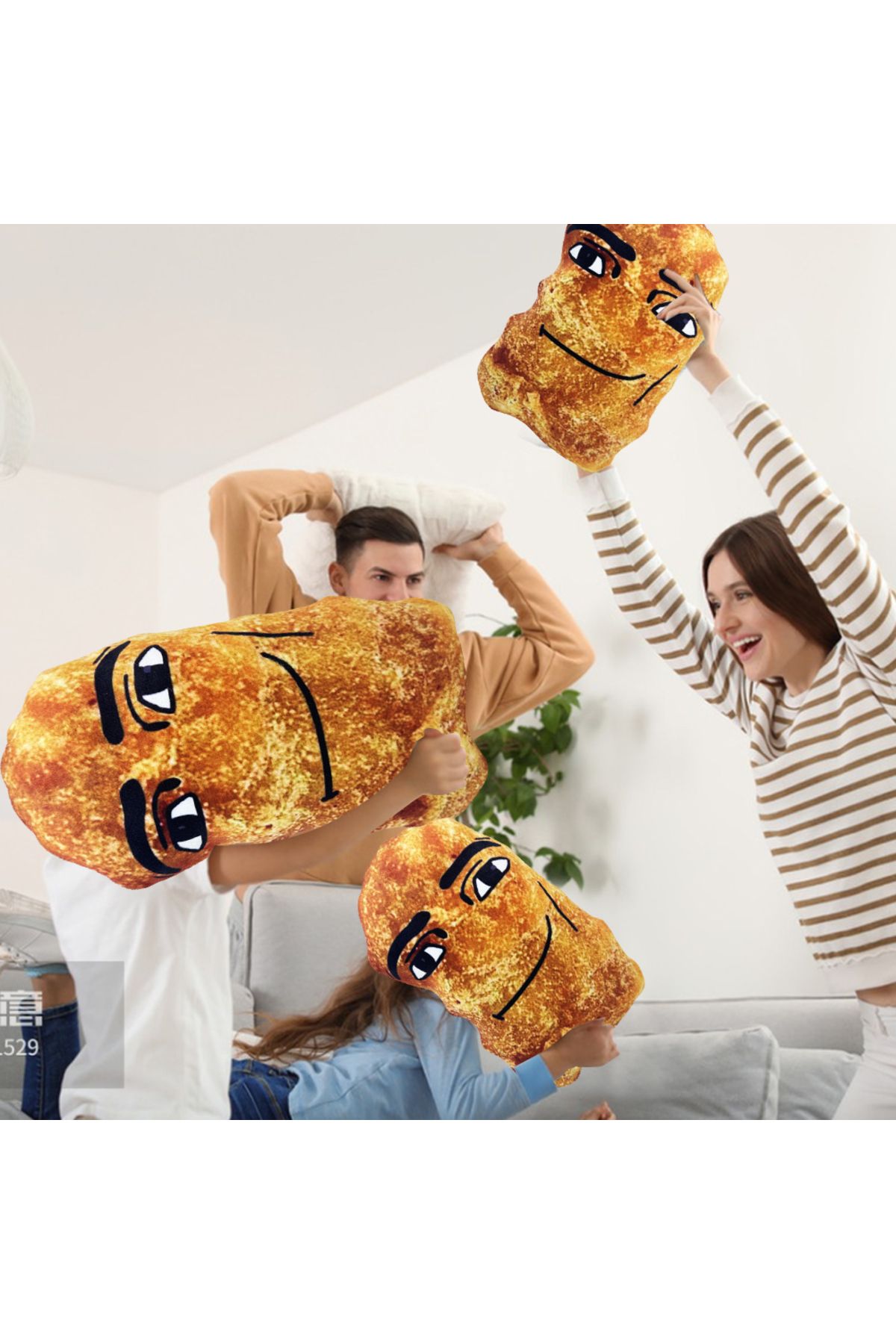 Choice-Chicken Nugget Meme Plush Toy Funny Big Chicken Block Plush Pillow Cute Chicken Nuggets Stuffed D... 6