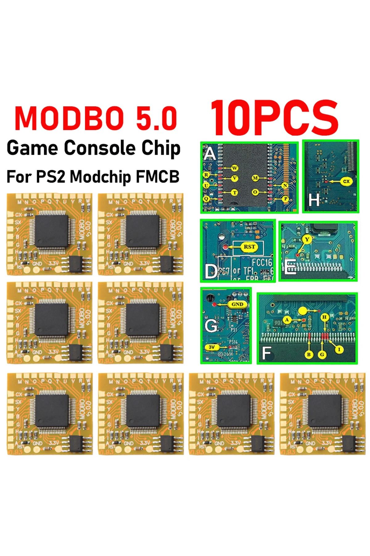 Shunmaii-For PS2 Modchip FMCB Function Game Console Chip MODBO 5.0 Direct Read Hard Drive Host Chip for PS... 2