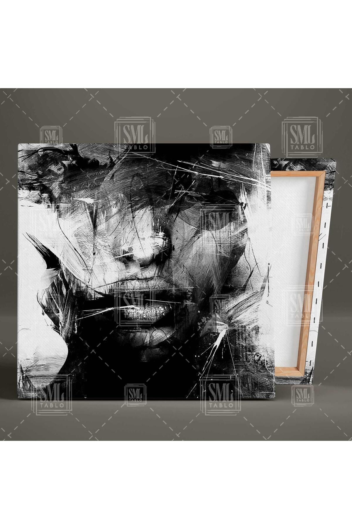 SML TABLO-Absaract Model Abstract Art Brush Traces Square Canvas Painting 2