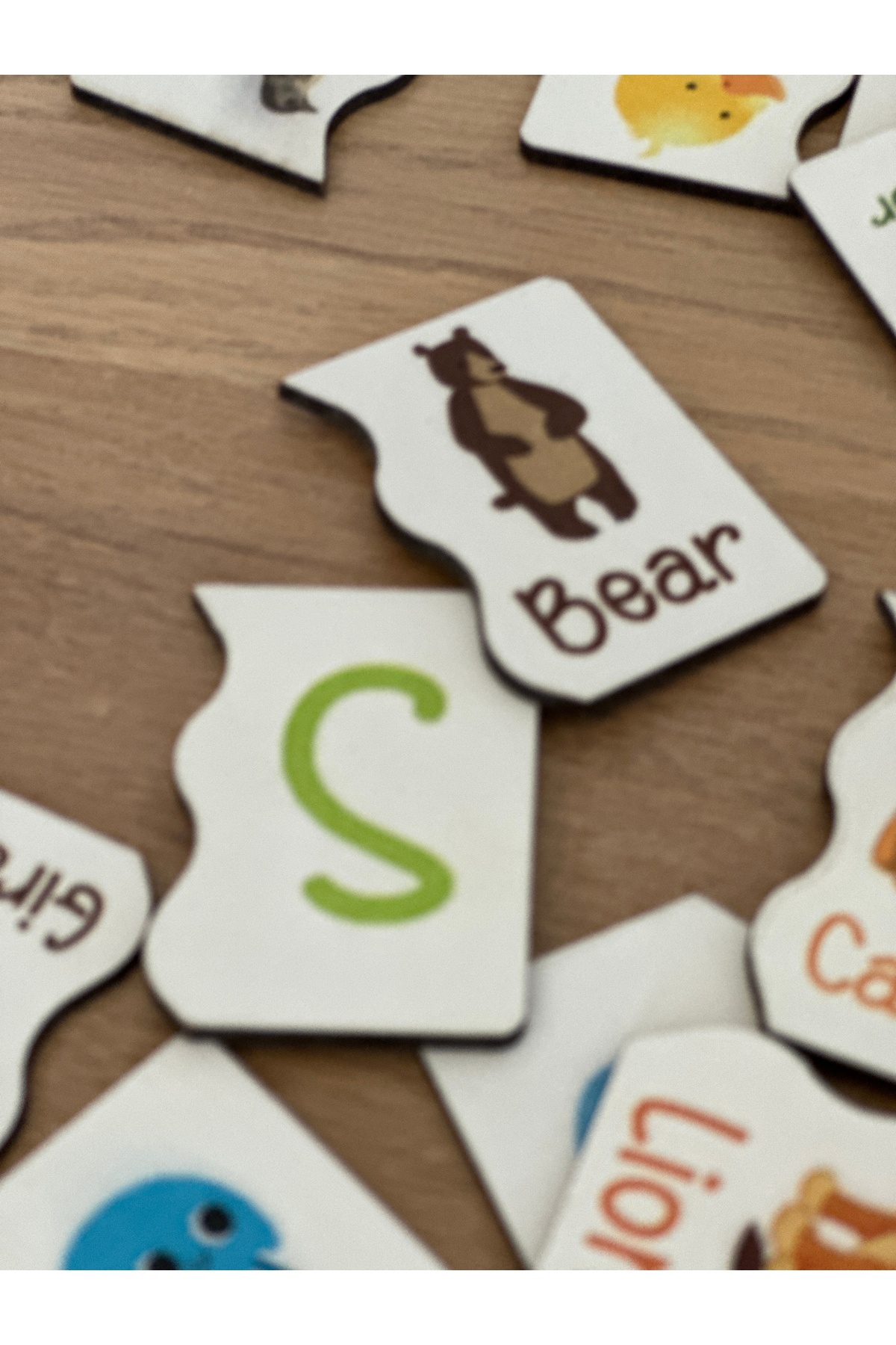 Bellacasa İngilizce Puzzle Harf Hayvan Eşleme Kartı, Eğitici Oyuncak, Montessori Eğitim Oyuncak, Motor Zeka fotoğrafı 4 (önizleme)