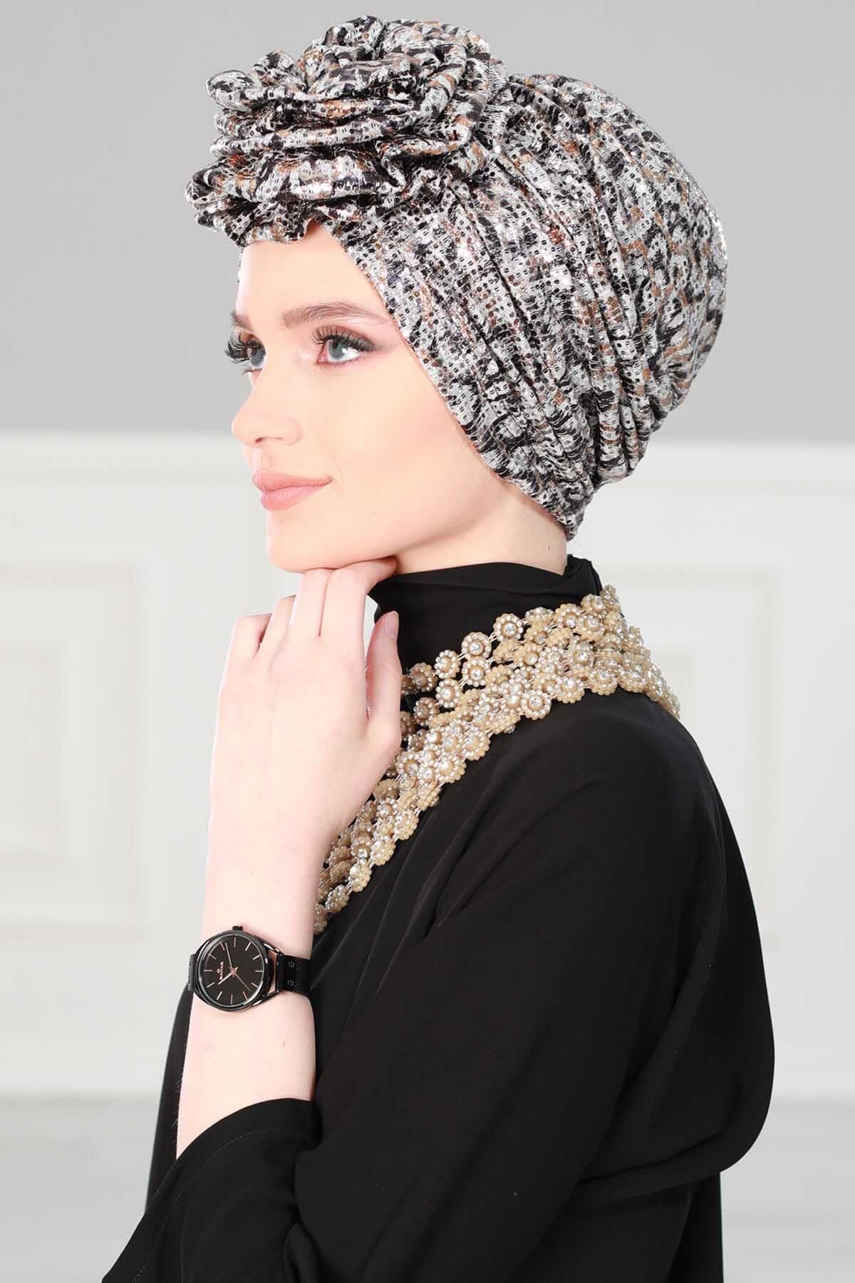 Aisha's Design-Bonnet Rose Sequined - B-21K 3