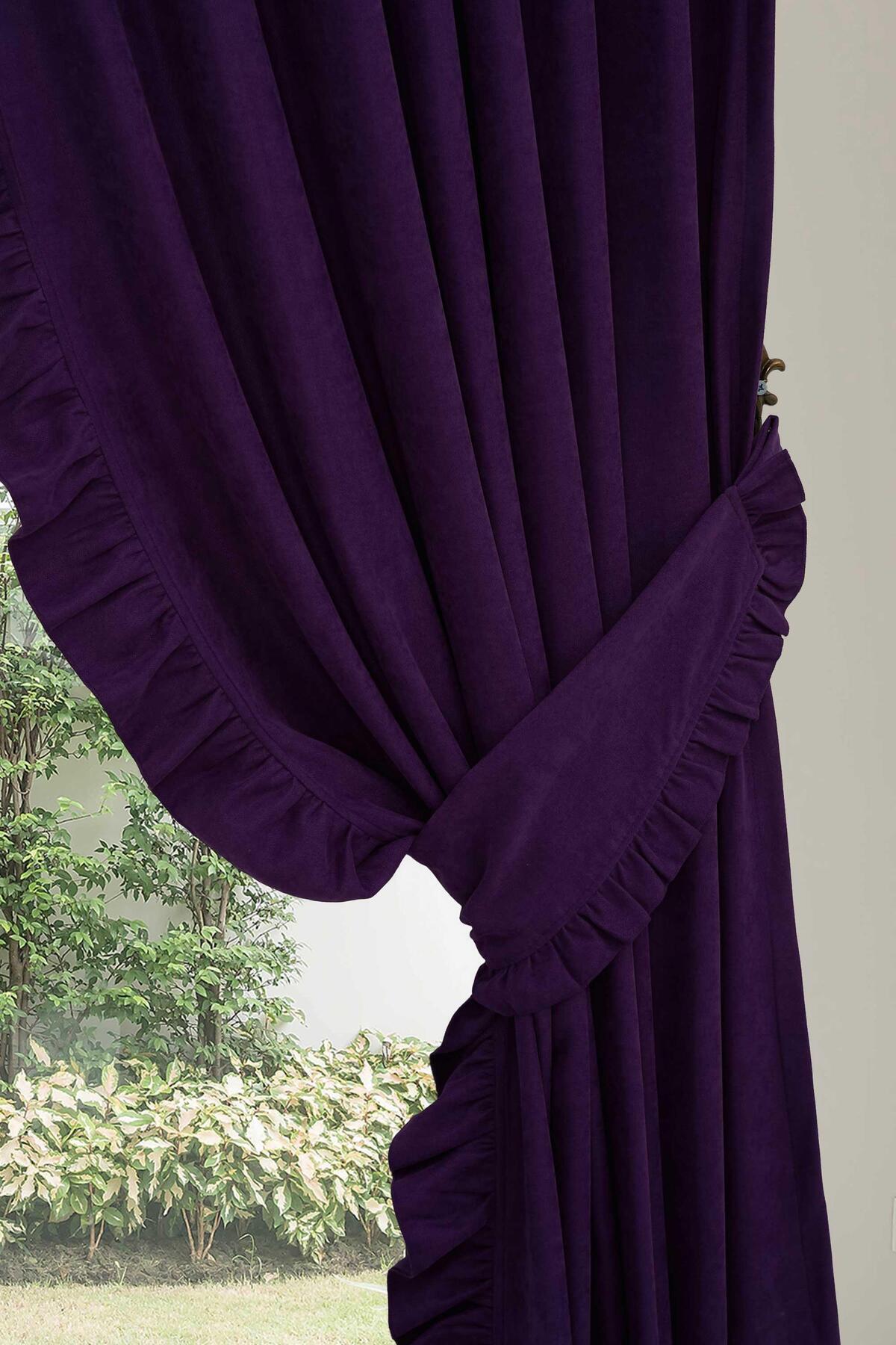 Aisha's Design-Ruffle Edge Background Curtain Right Edge245X140 Cm,Pr-2Right 5