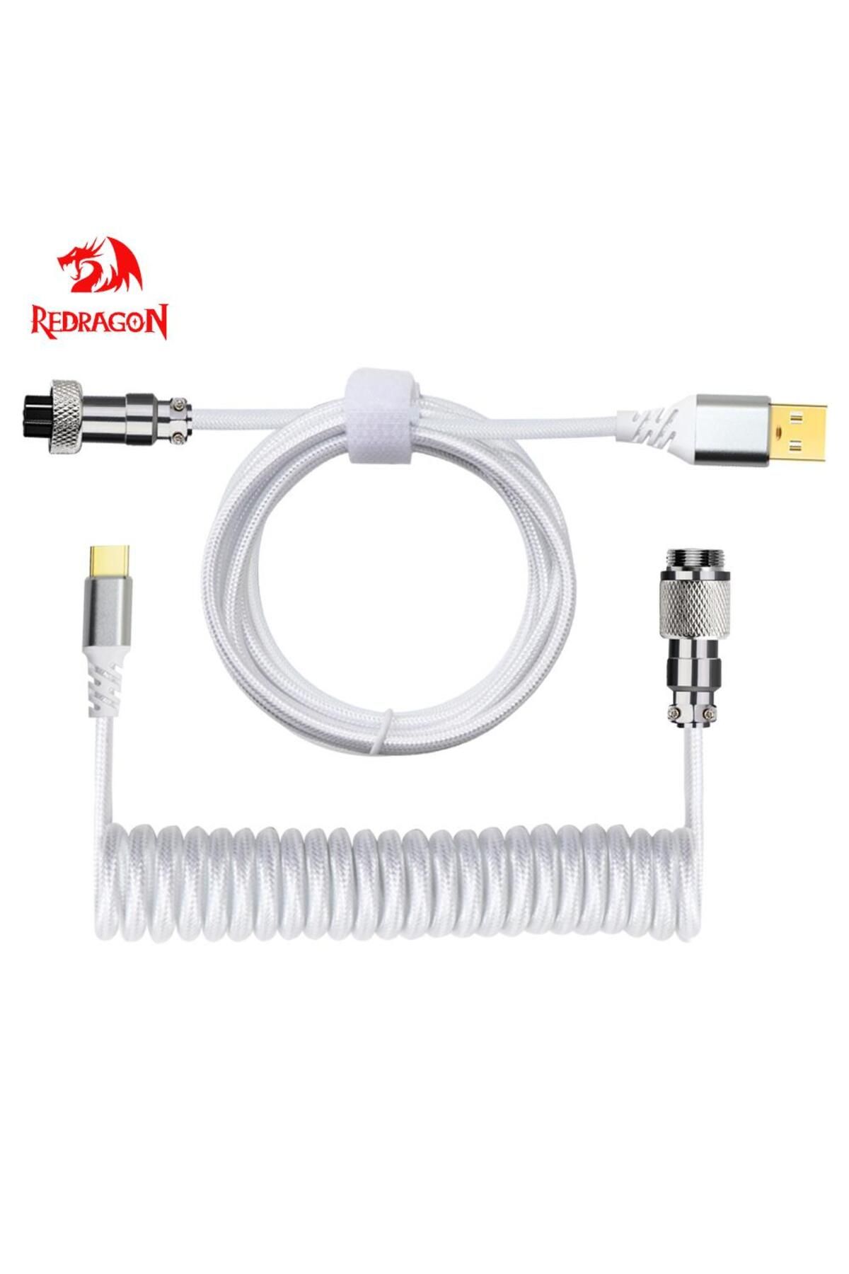 Choice-REDRAGON A115 Type C USB Coiled Wire Spring Cable Aviator Desktop Computer PC Aviation Connector ... 2