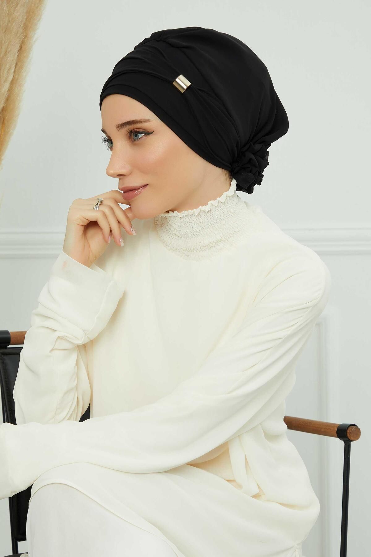 Aisha's Design-Turban din șifon gata - cu accesorii, ht-95s, ht-95s 5