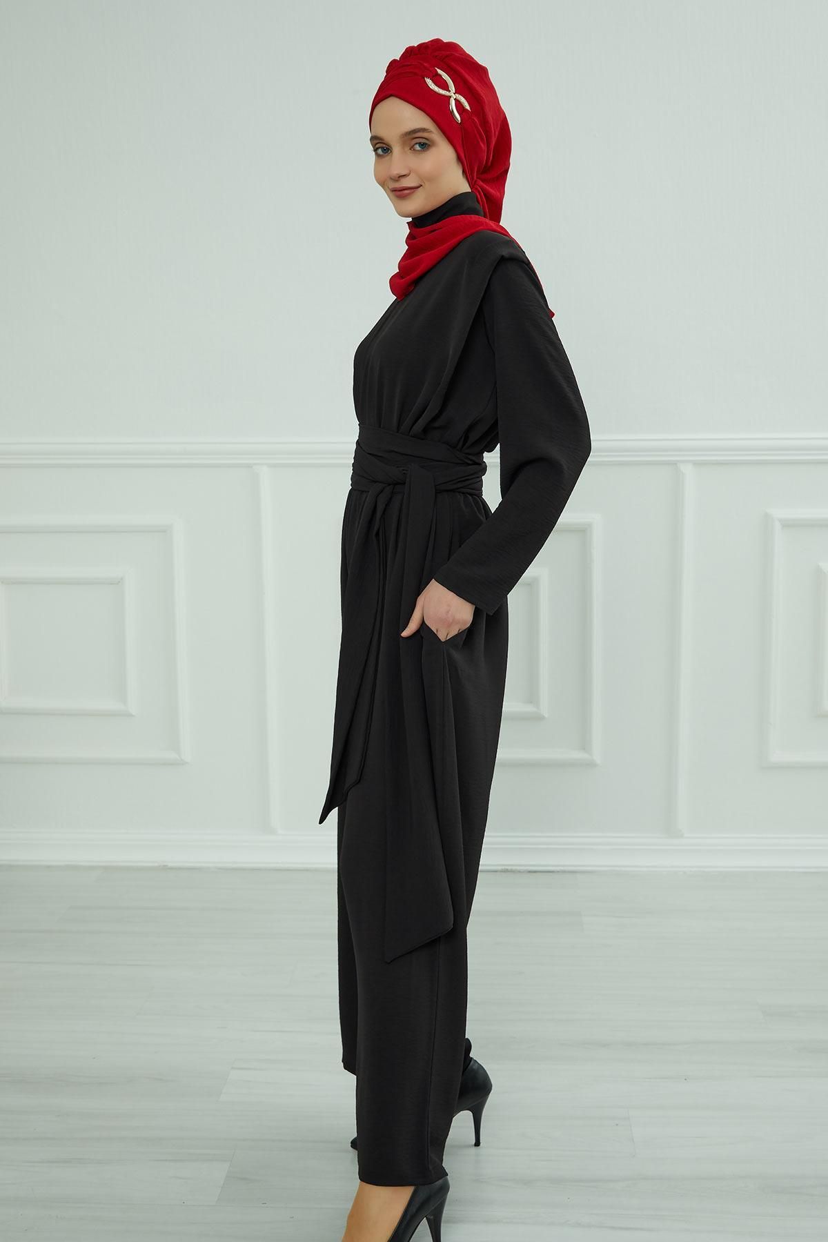 Aisha's Design-Aerobin Jumpsuit with Belt Detail, Tlm-1 8
