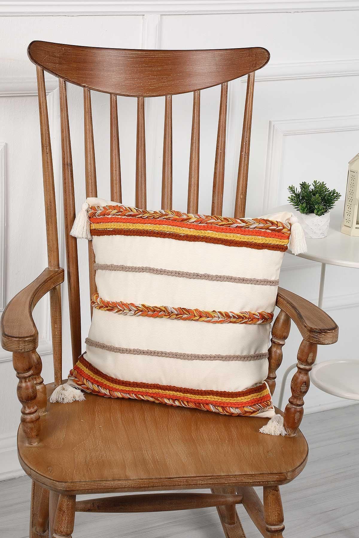 Aisha's Design-Knitted Striped Throw Pillow Cover,k-195 1