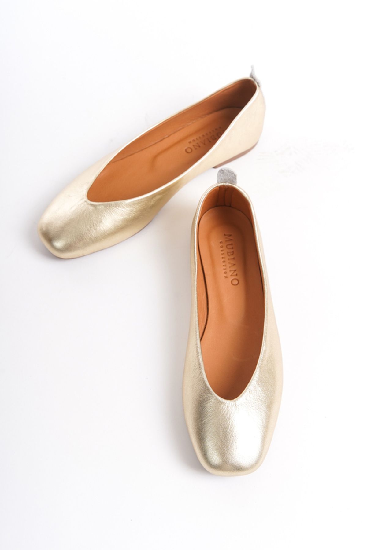 Mubiano Collection-Gold Women's Leather Ballerinas - Mcmng2480-dr 4