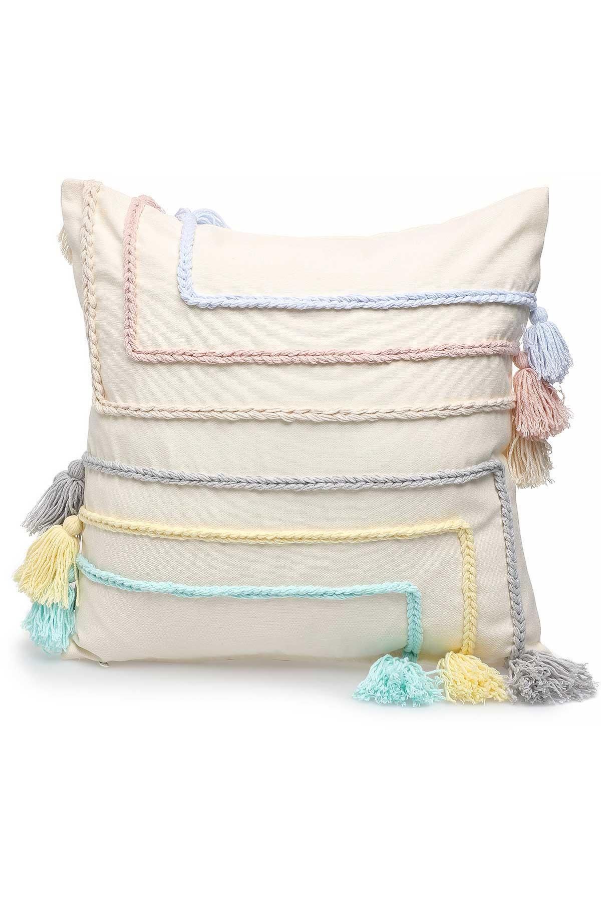 Aisha's Design-Colorful Knitted Striped Throw Pillow - Cover K-197 5