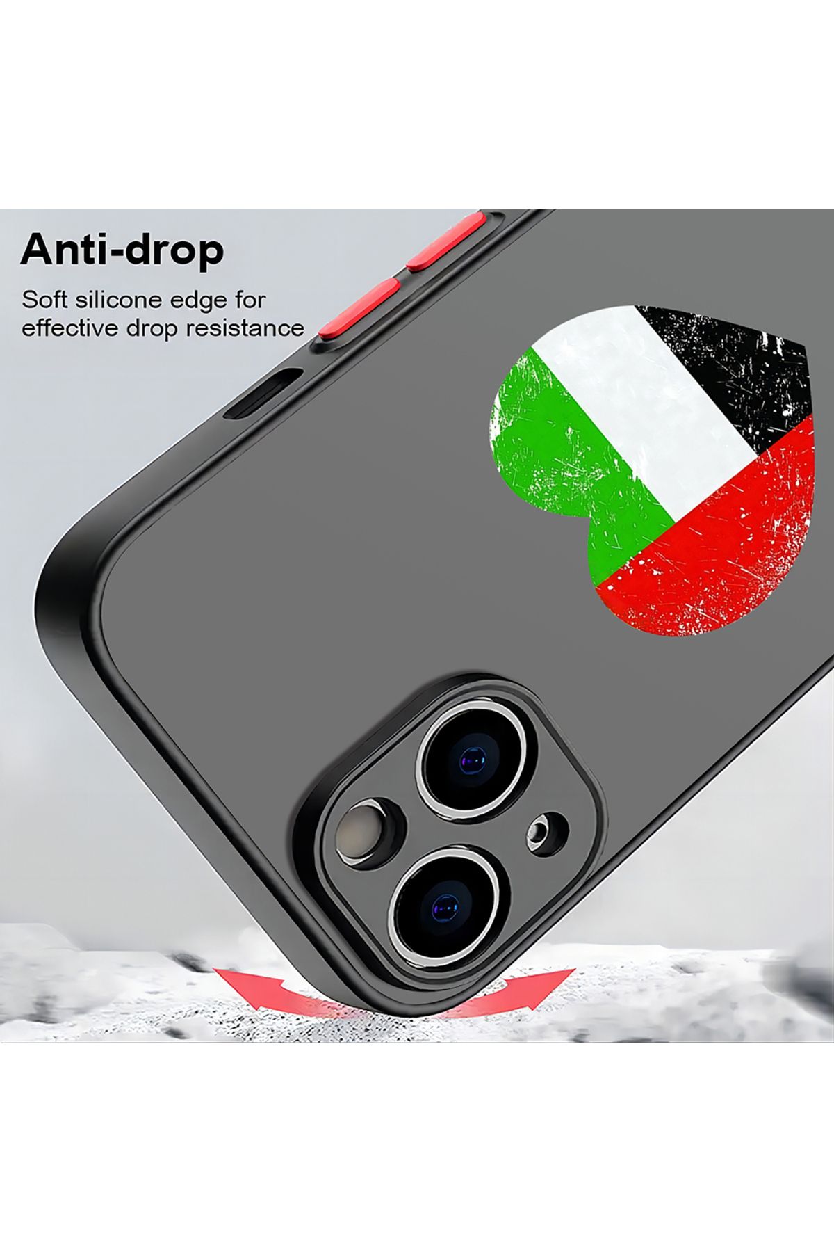 Choice-Matte Transparent Back Phone Case Palestine Flag Map For Samsung  S24 S23 S22 S21 S20 S10 FE Note... 6