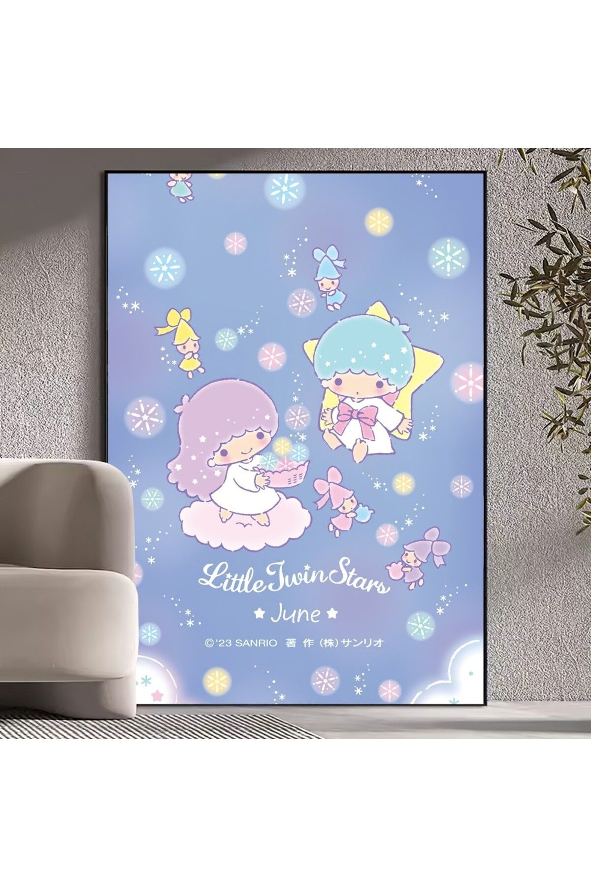 Miniso-MINISO Sanrio Little Twin Stars Poster Prints Wall Pictures Living Room Home Decoration 6