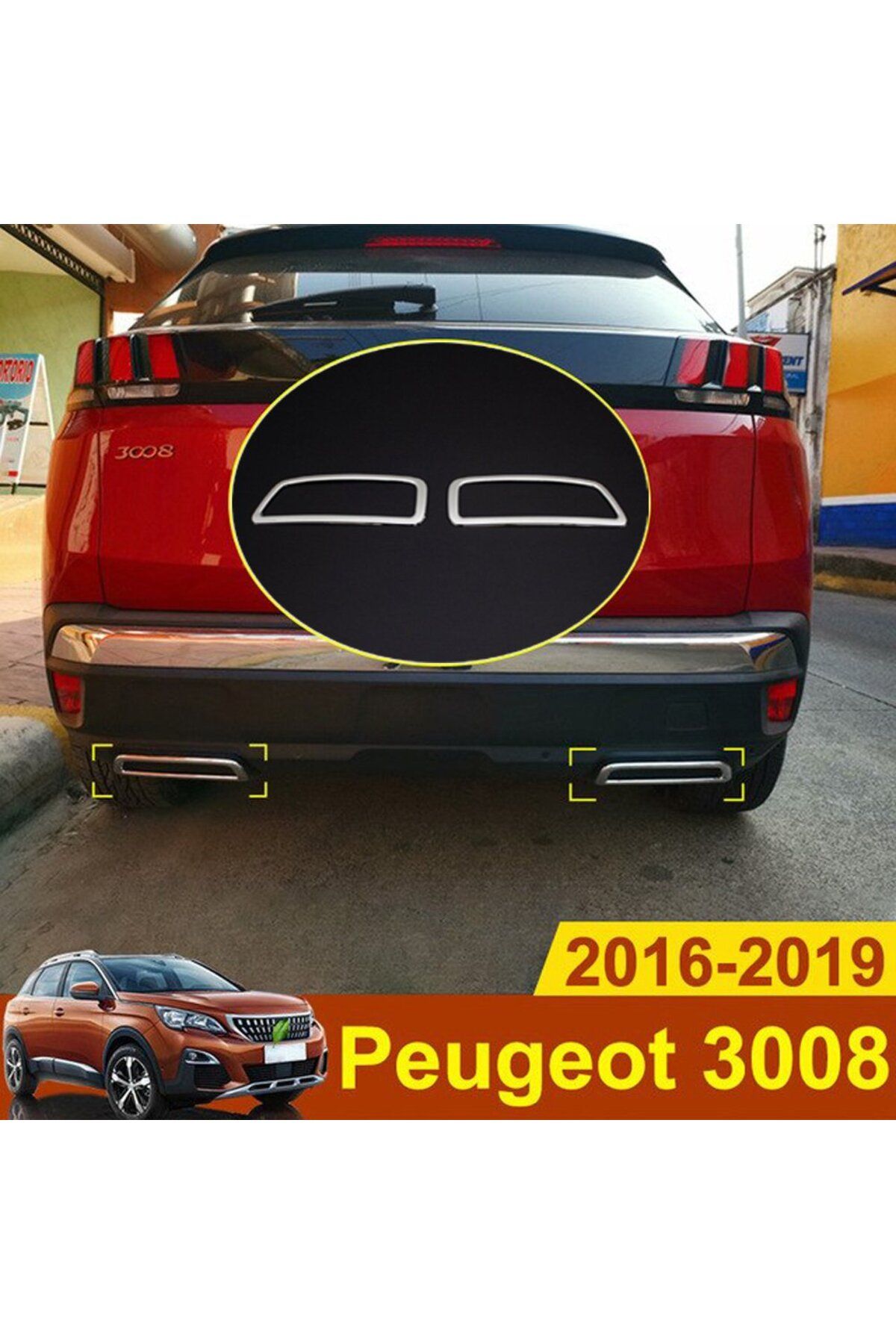 Niken Peugeot 3008 Egzoz Çerçevesi Kromu Nikelajı 2016 Sonrası