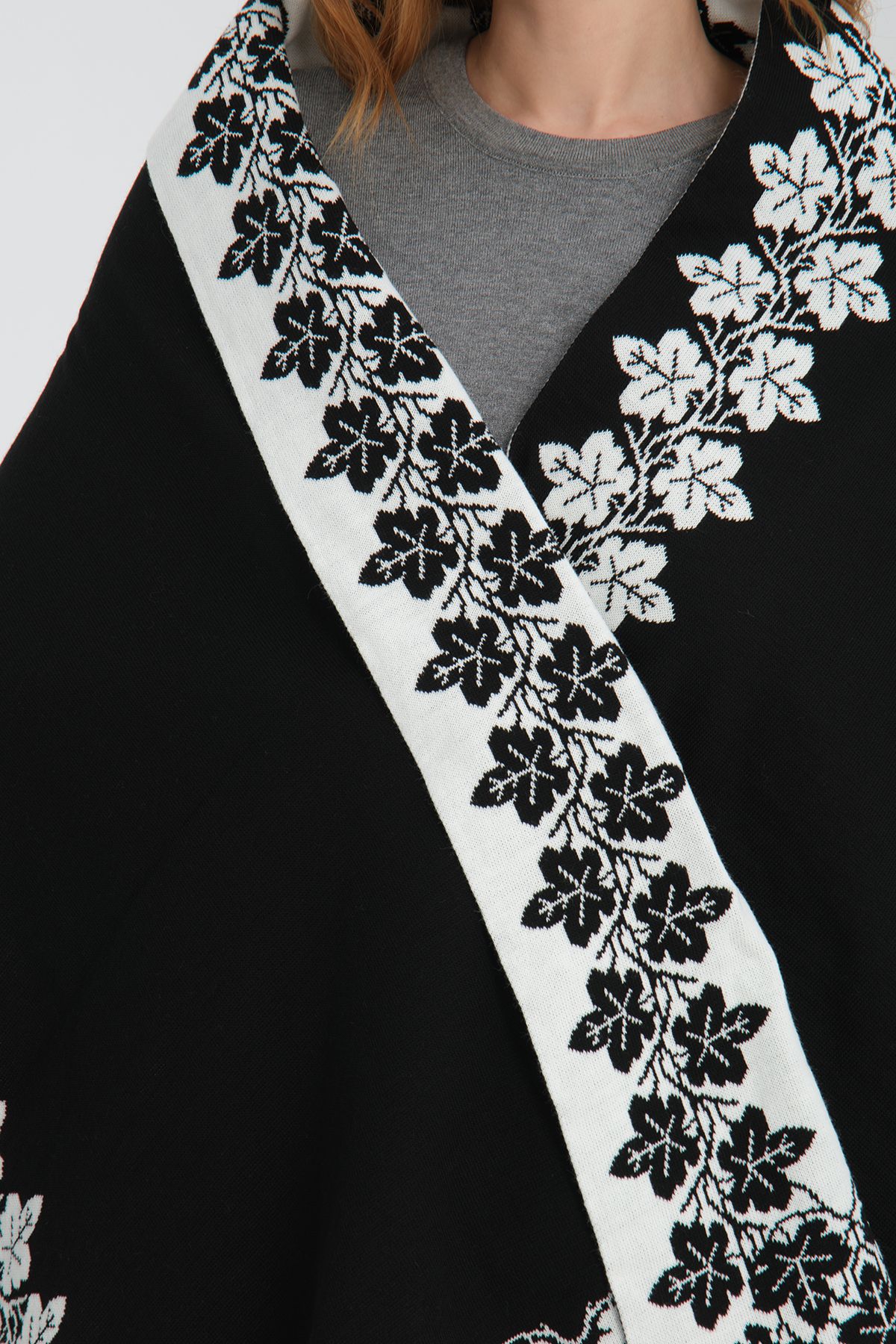 VEGA MODA-Şal de umăr cu model Ivy, Şal de umăr confortabil elegant cu model Ivy, Şal de umăr tricotat, Şal bidirecţional 4