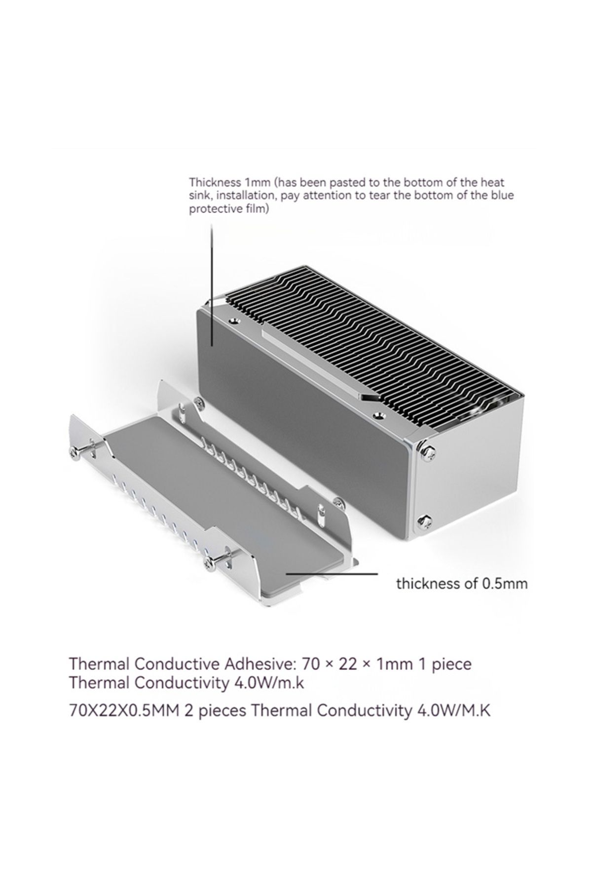 TEUCER-M2-10 Dual Heat Pipe Heatsink M.2 2280 NVMe SSD Cooler with Thermal Pad Computer Accessories 6