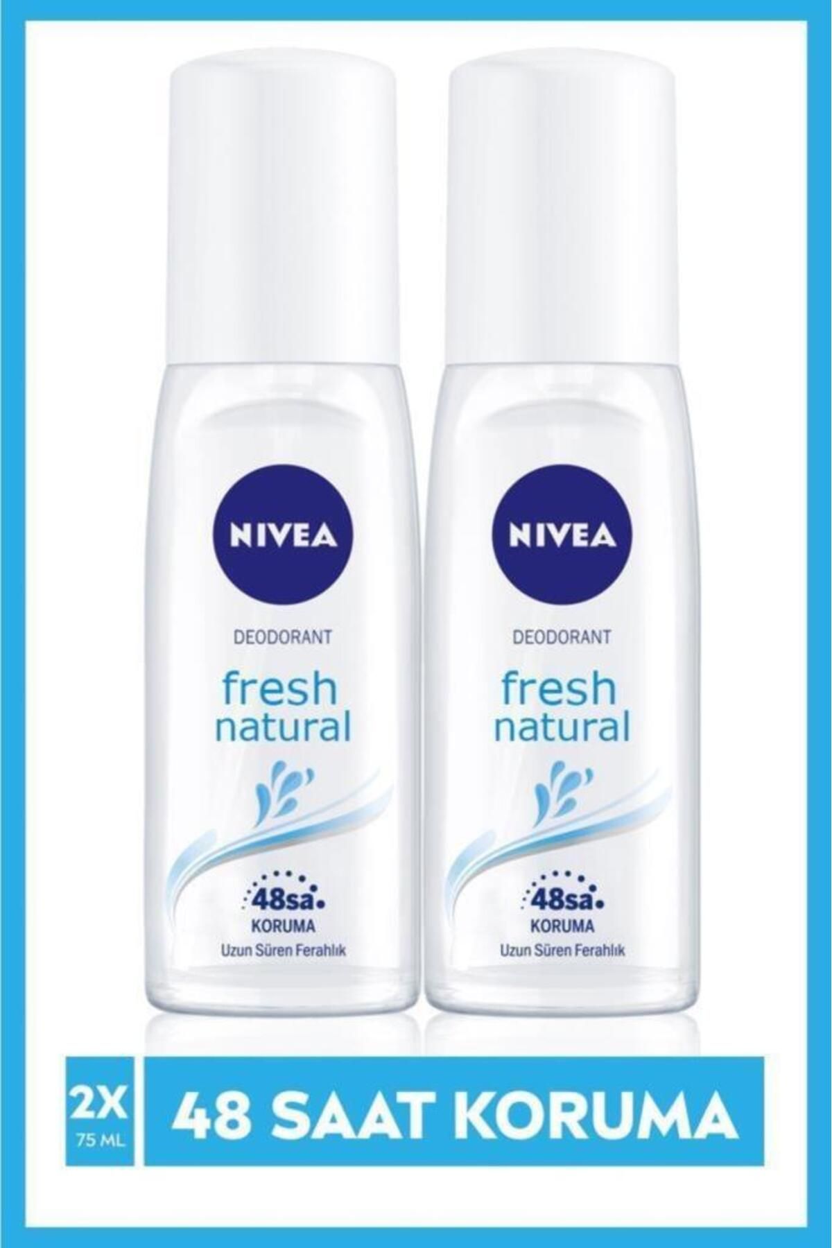 NIVEA Kadın Pump Sprey Deodorant Fresh Natural 75ml, Ter Kokusuna Karşı 48 Saat Koruma, Ferahlık, X2 Adet