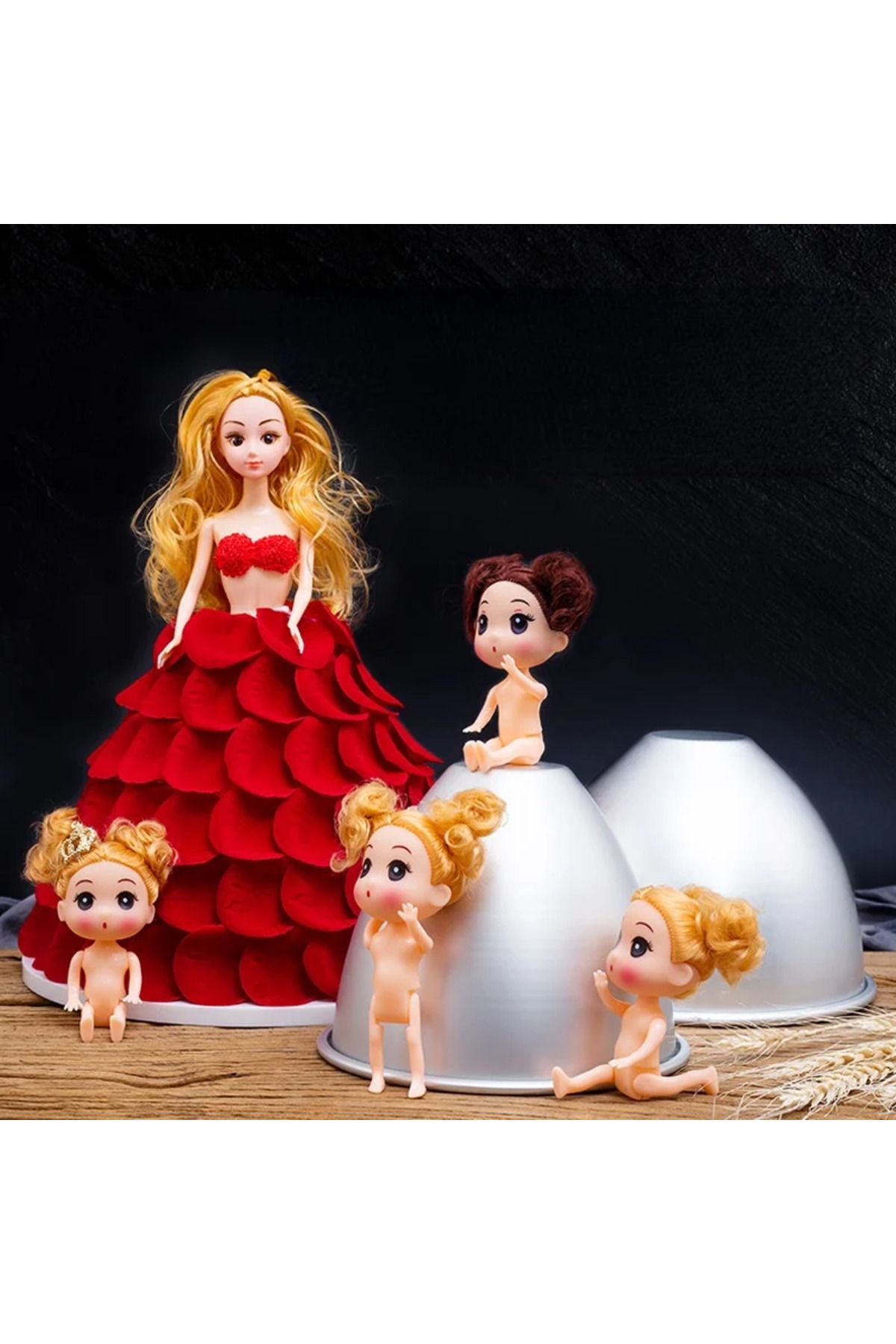 Choice-Aluminum Doll Cake Mold Dolly JHSHJVarden Pan Doll Dress Cake Tin 4/6/7/8 Inch cake decoration ac... 3