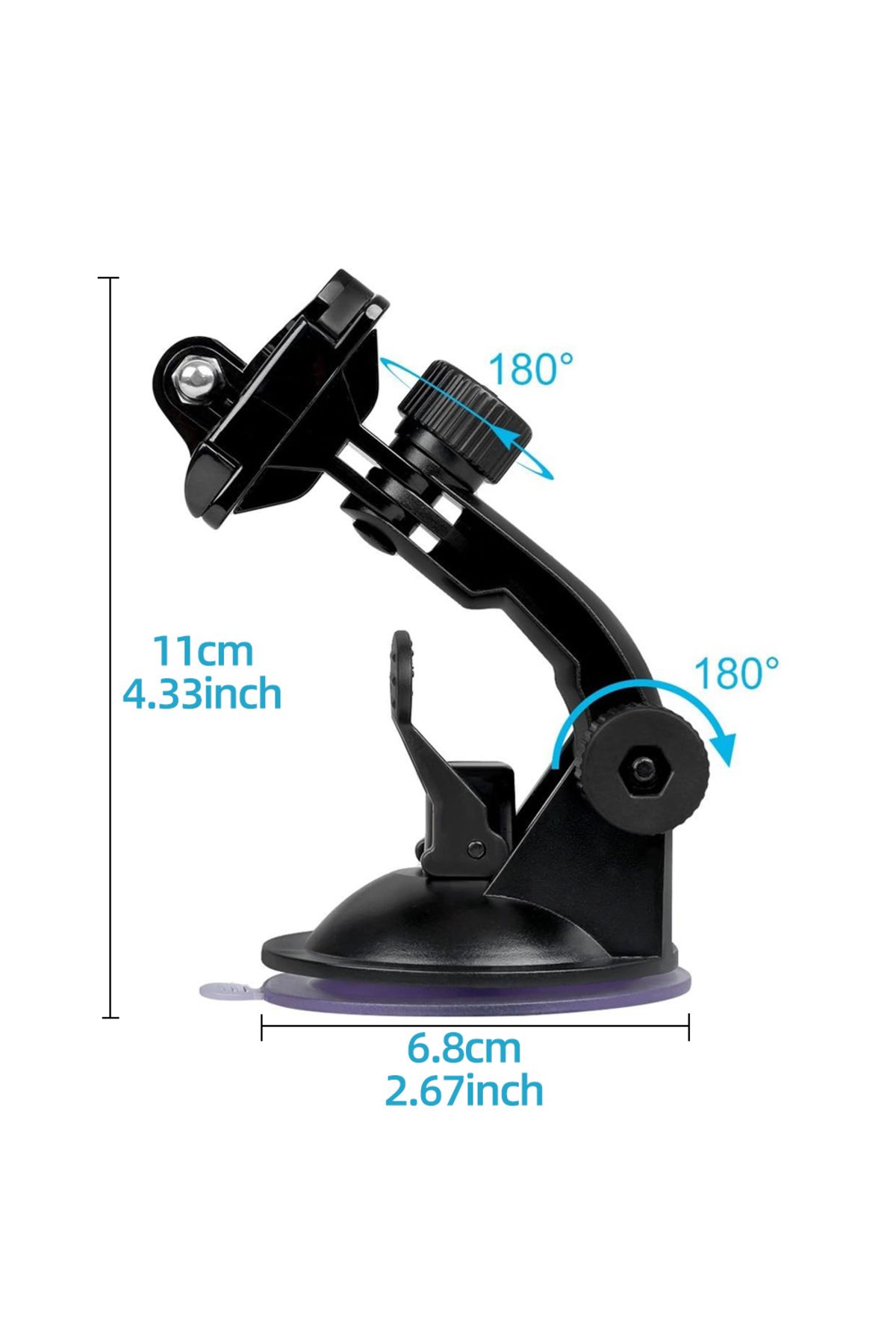 EXSKOF-For GoPro  Suction Cup Mount Car Suction With Base For GoPro Hero 13 12 11 10 9 8 7 6 5 4 Insta36... 3