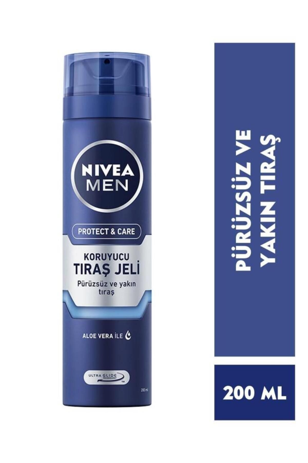 NIVEA Men Protect&care Tıraş Jeli 200 ml Kuru Ciltler Için Pürüzsüz Tıraş