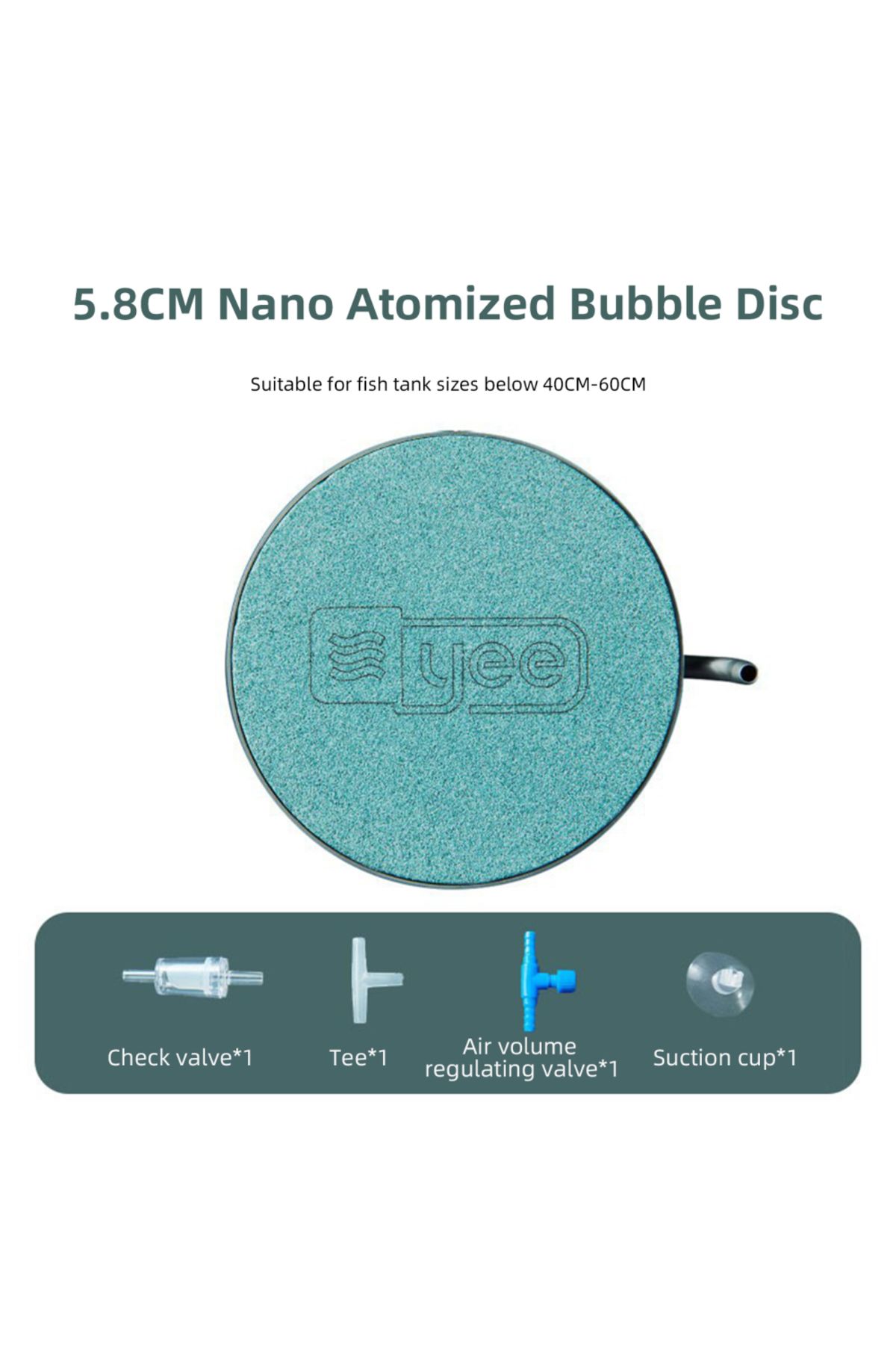 Choice-Air Stone Disc Kit, Round Bubble Diffuser, Silent Bubble Stone With Suction Cups, Adjust Valve, C... 4