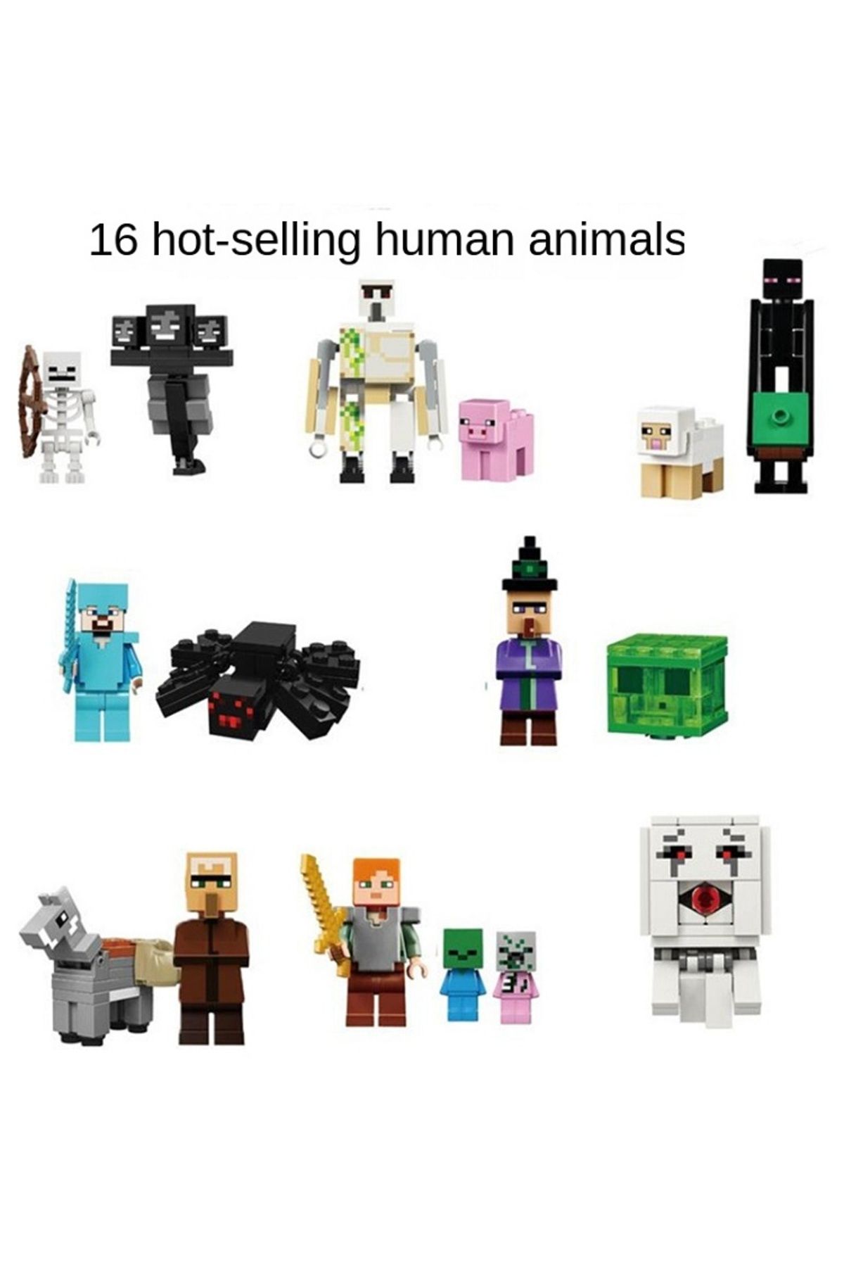 Choice-Compatible with Lego Minecraft Redstone Steve him minifigures entity 303 assembled building block... 8