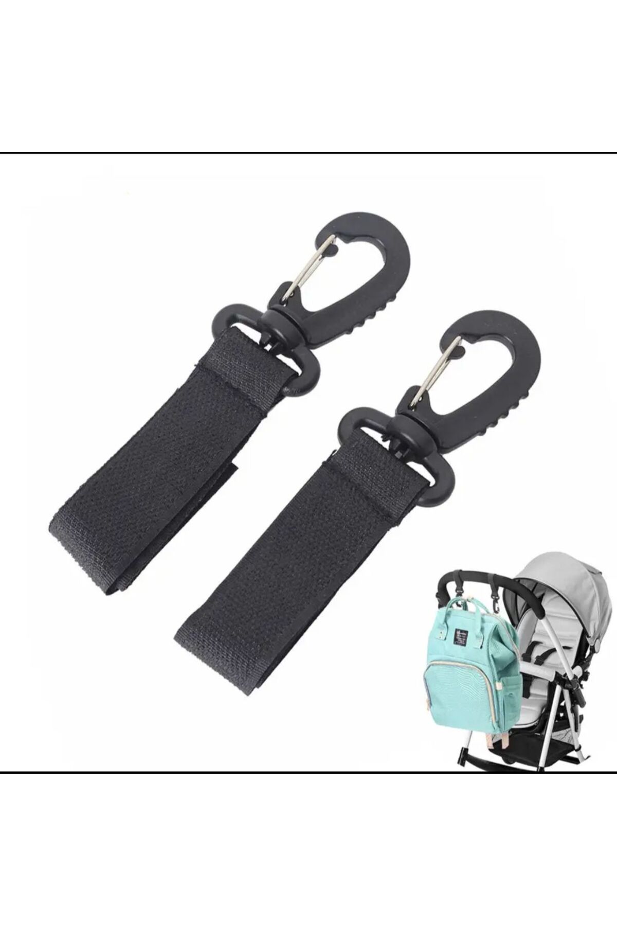 MorBebe Puset Kancası I Bebek Arabası Kancası I Bebek Arabası Askı Apatı I 2 Adet Metal fotoğrafı 4 (önizleme)