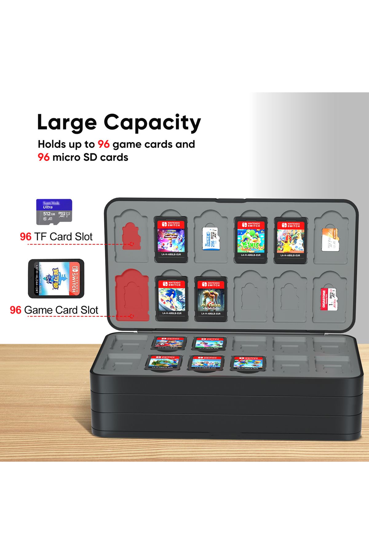 SIKROFEGEN-96 in 1 Storage Game Cards Case For Nintendo Switch OLED Protective Cards Case For Switch/Switch ... 4