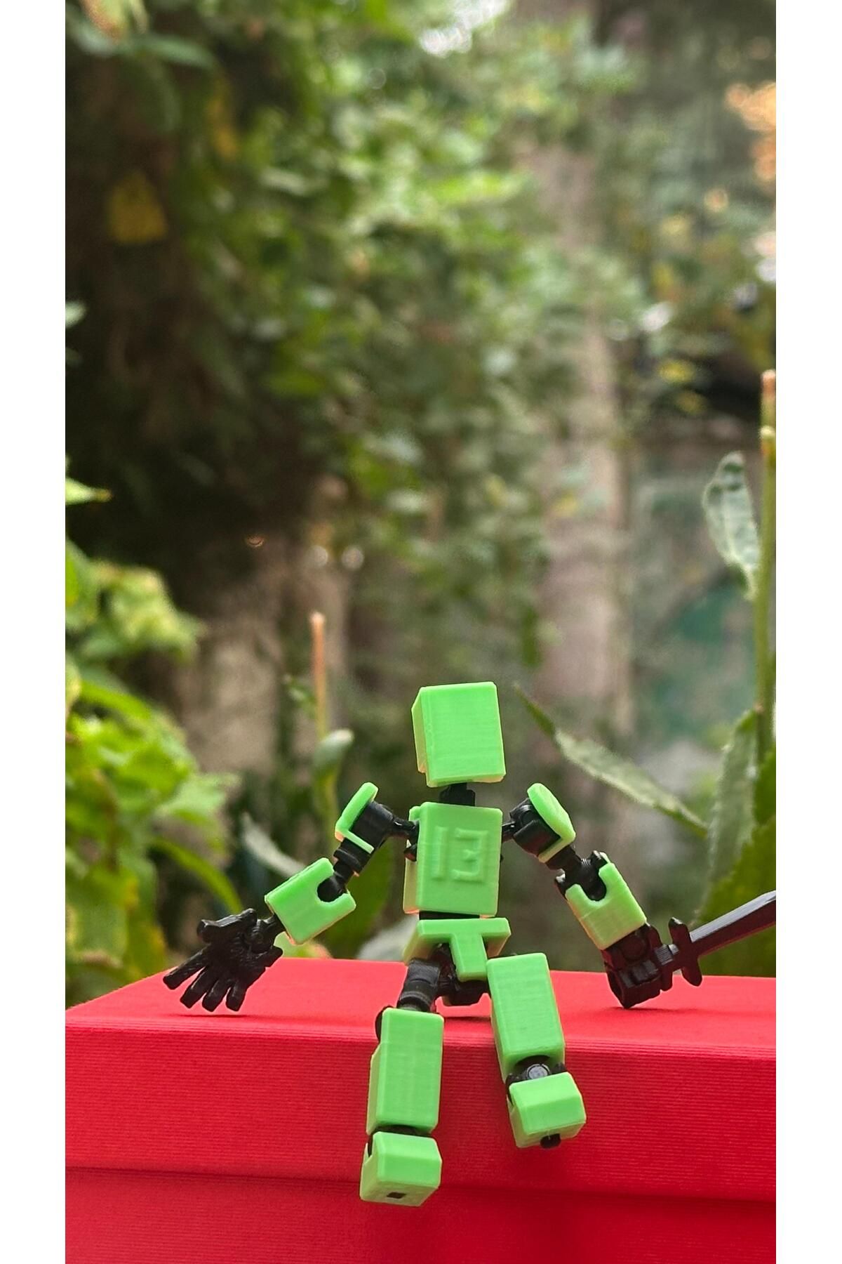 Loopify-Mini 13 Robot Toy - Movable, Green Black, 8 Cm, 1 Piece 4