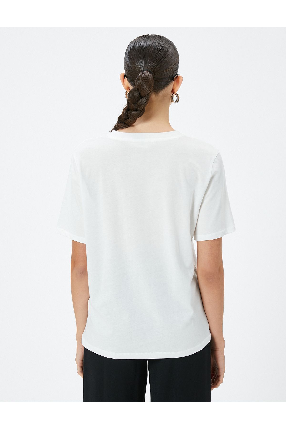 Koton-Crew Neck Printed Cotton Short Sleeve T-Shirt 4