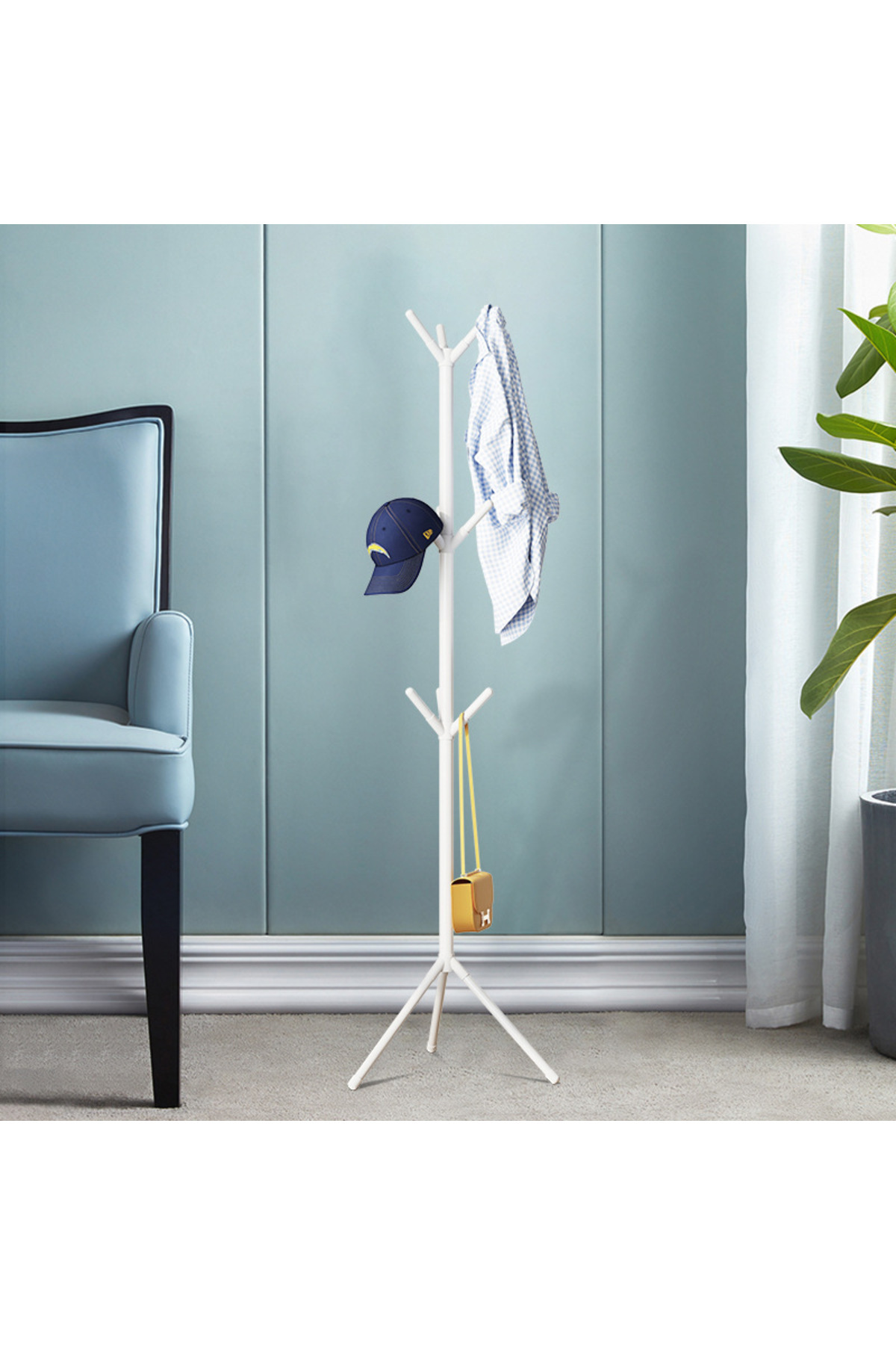 Choice-Simple Floor-standing Coat Rack Multi-hook Vertical Branch Hanger Hat Scarf Handbag Storage Rack ... 2