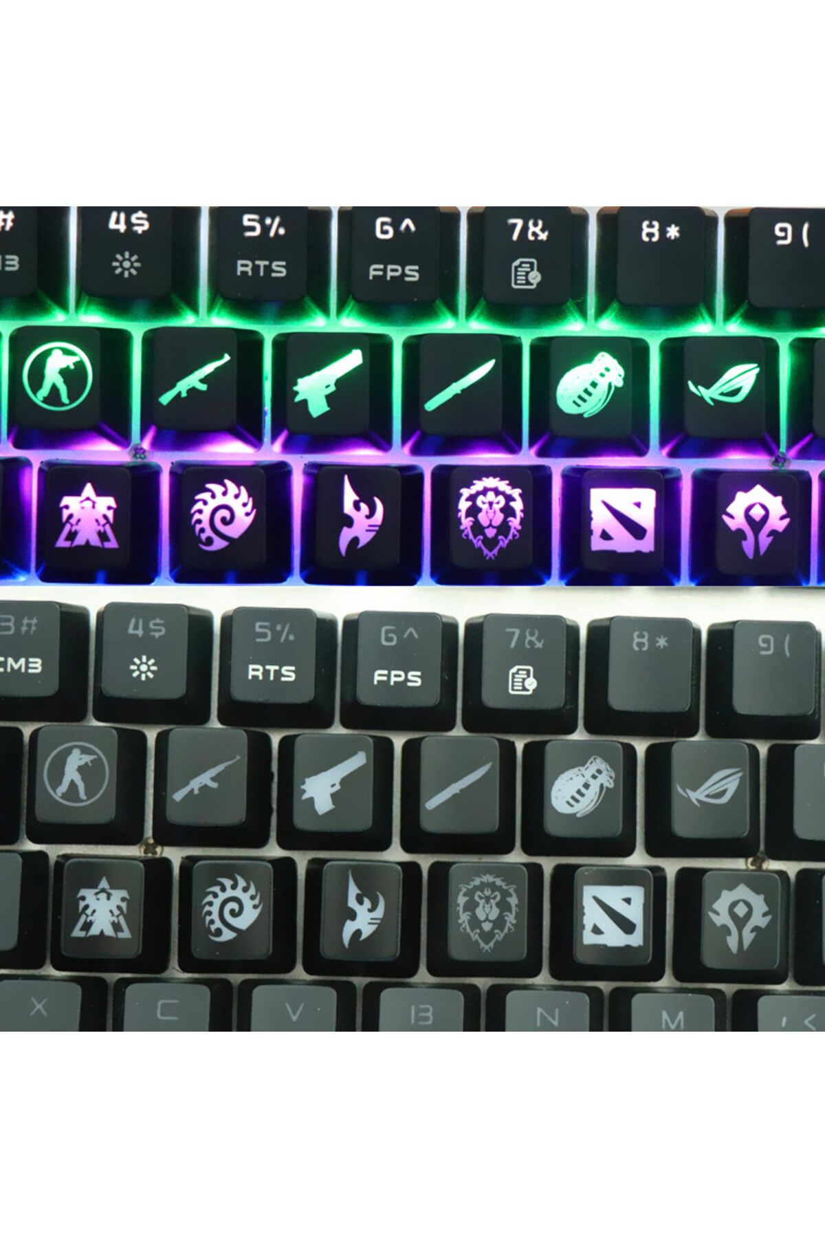 Choice-CS GO Gaming Keycaps Custom ABS Backlit Keycap For World Of Warcraft DOTA Gaming Key Caps For Mec... 2